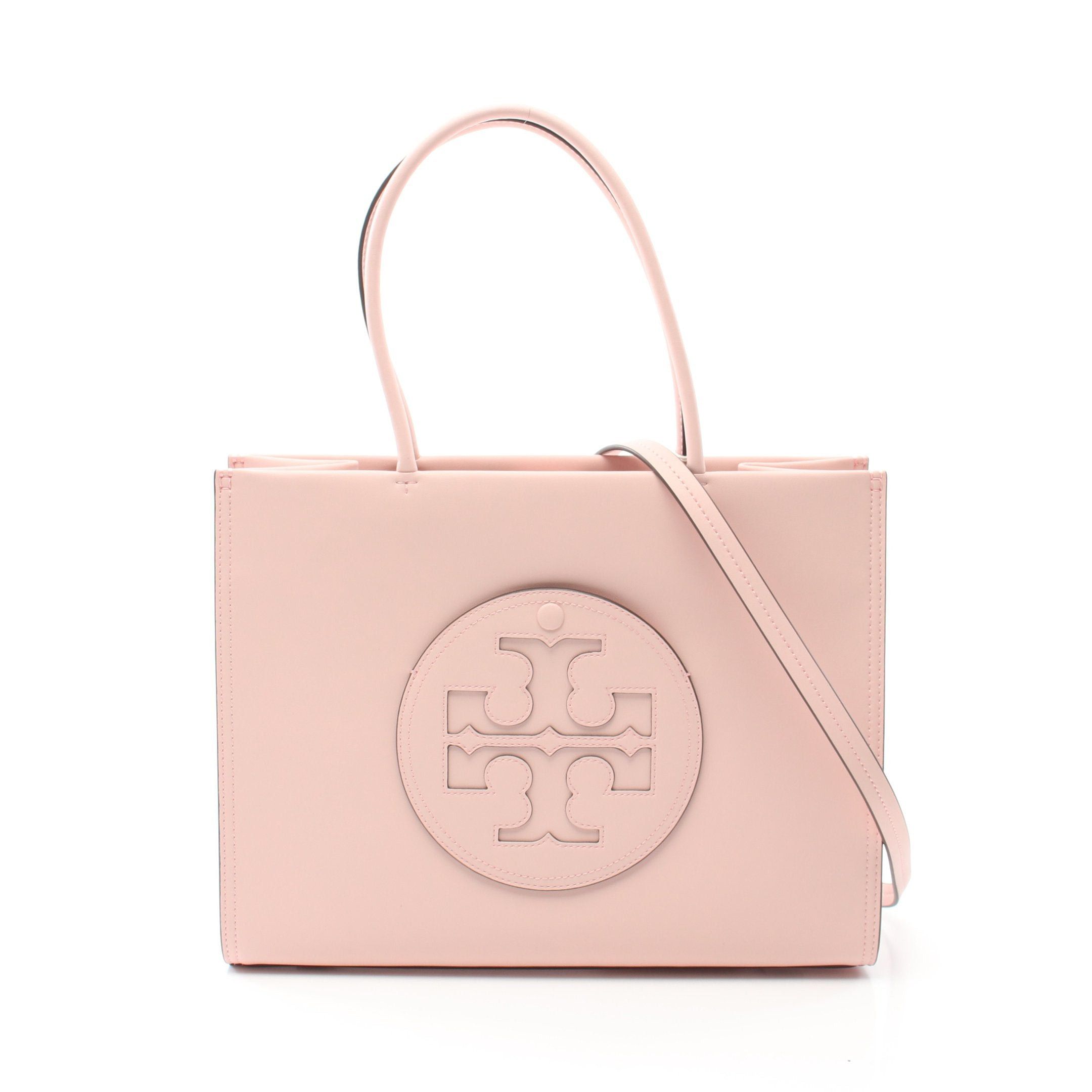 Tory Burch Tory Burch Ella Bio Small Tote Handbag Bag Fake Leather Pink Beige Size ONE SIZE - 1 Thumbnail