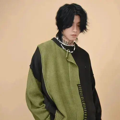Japanese Brand × Vintage Retro punk grunge distressed patchwork knitwear sweater y2k Size US L / EU 52-54 / 3 - 4 Thumbnail