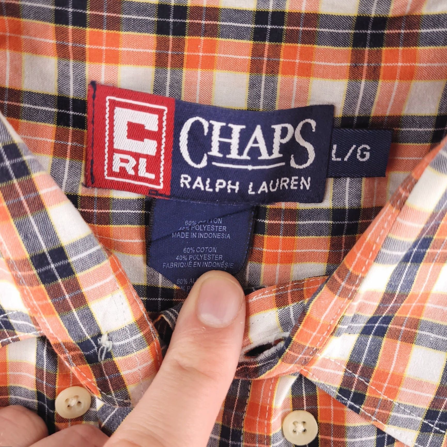 Chaps Chaps Shirt Mens XL Orange Check Short Sleeve Button Up Ralph Lauren Size US XL / EU 56 / 4 - 4 Thumbnail