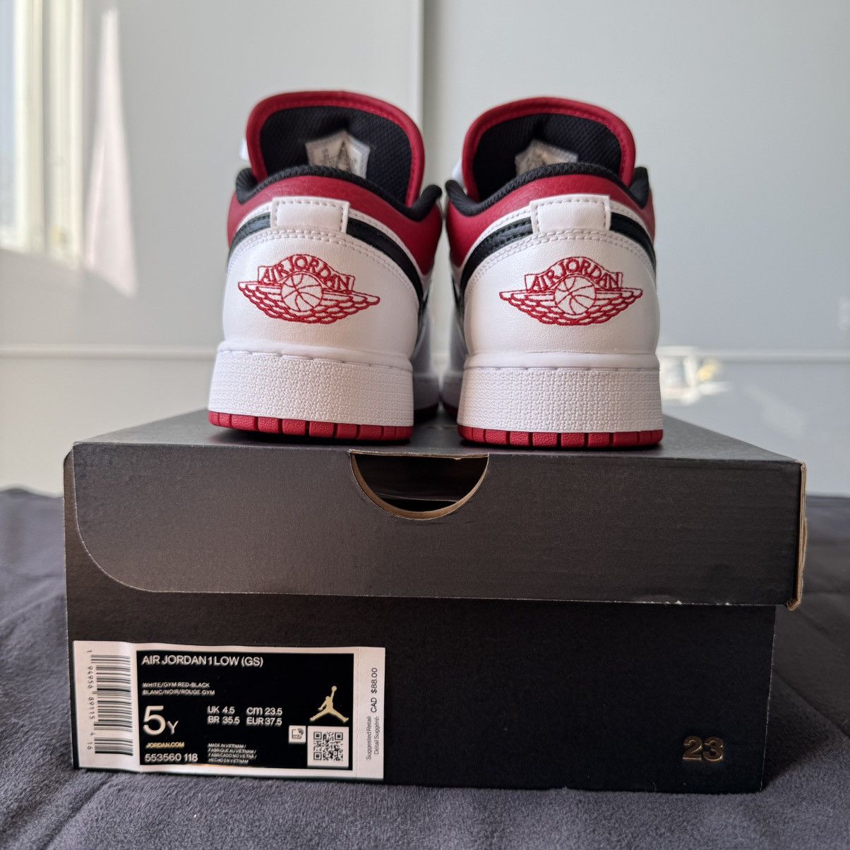 Jordan Brand × Nike Air Jordan 1 Low “White Gym Red” GS Size US 5 / EU 37 - 4 Thumbnail