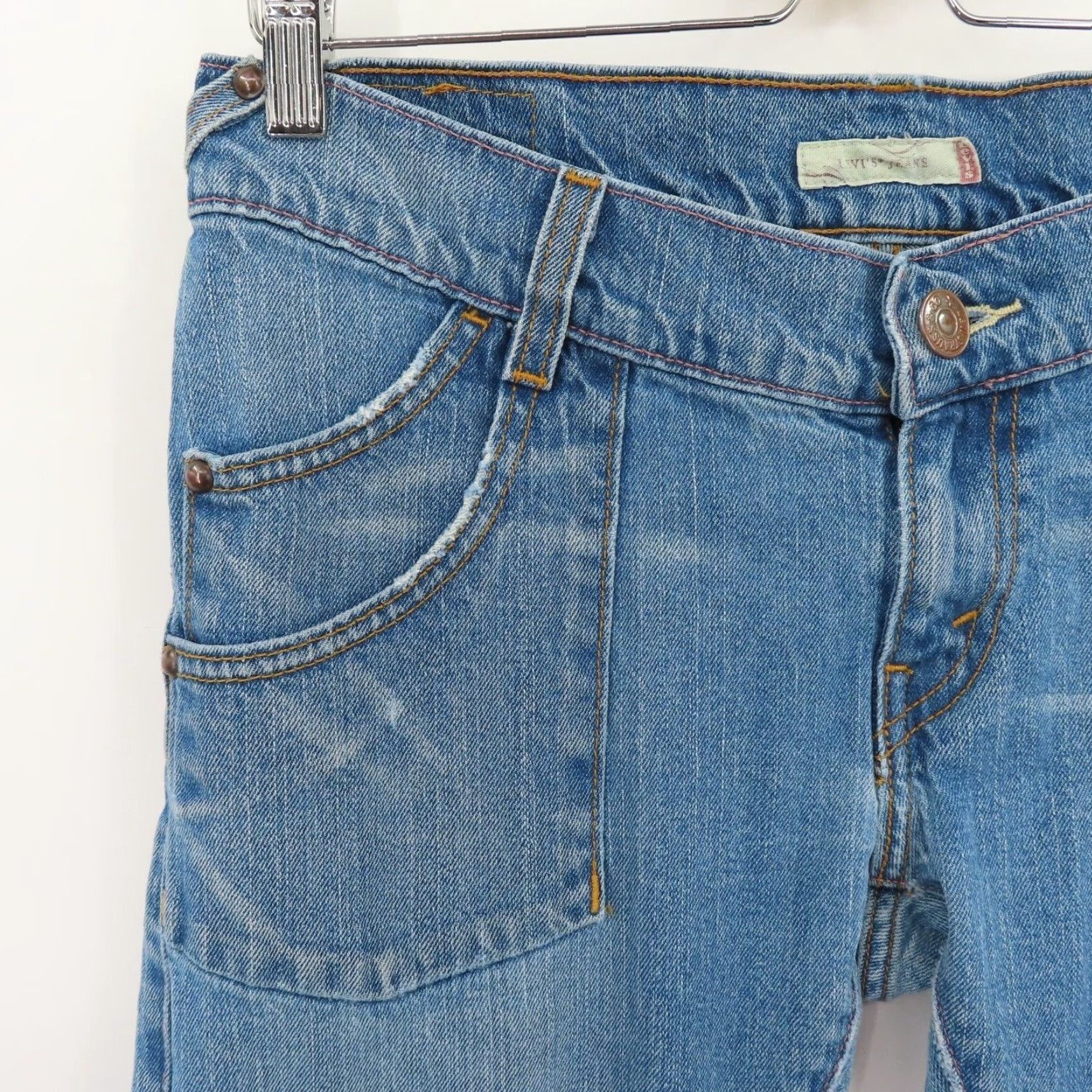 Levi's VINTAGE Levi's Jeans Flared Distressed Juniors 9 Blue Denim Womens Regular Y2K 2000s Levi's Size 30" / US 8 / IT 44 - 3 Thumbnail