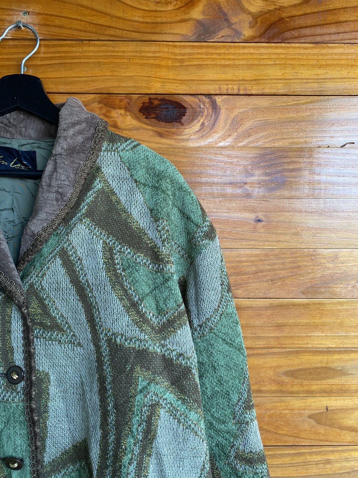 Japanese Brand Vintage En Lain “For High Style Abstract Pattern Wool Jacket Size L / US 10 / IT 46 - 10 Thumbnail
