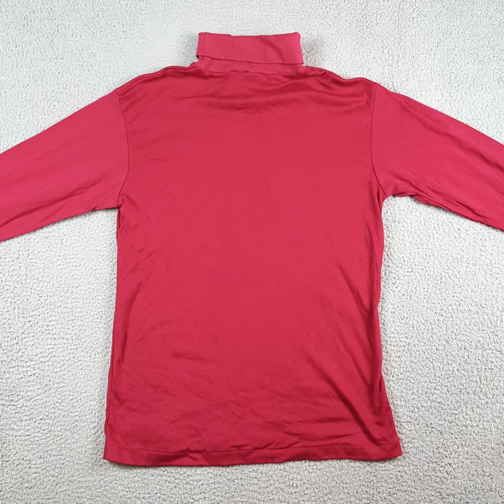 Vintage VINTAGE Y2K Preppy Red Mock Neck T-Shirt Top Women L Long Sleeve Casual Shirt Size L / US 10 / IT 46 - 4 Thumbnail