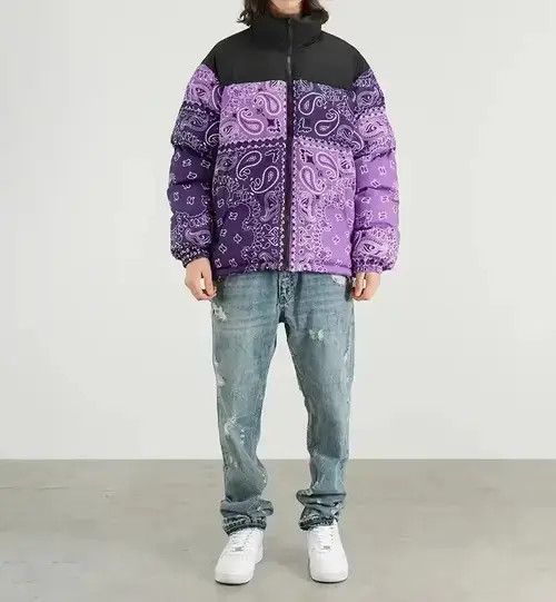 VIBE Paisley Bandana Purple Padded Jacket Size US L / EU 52-54 / 3 - 3 Thumbnail