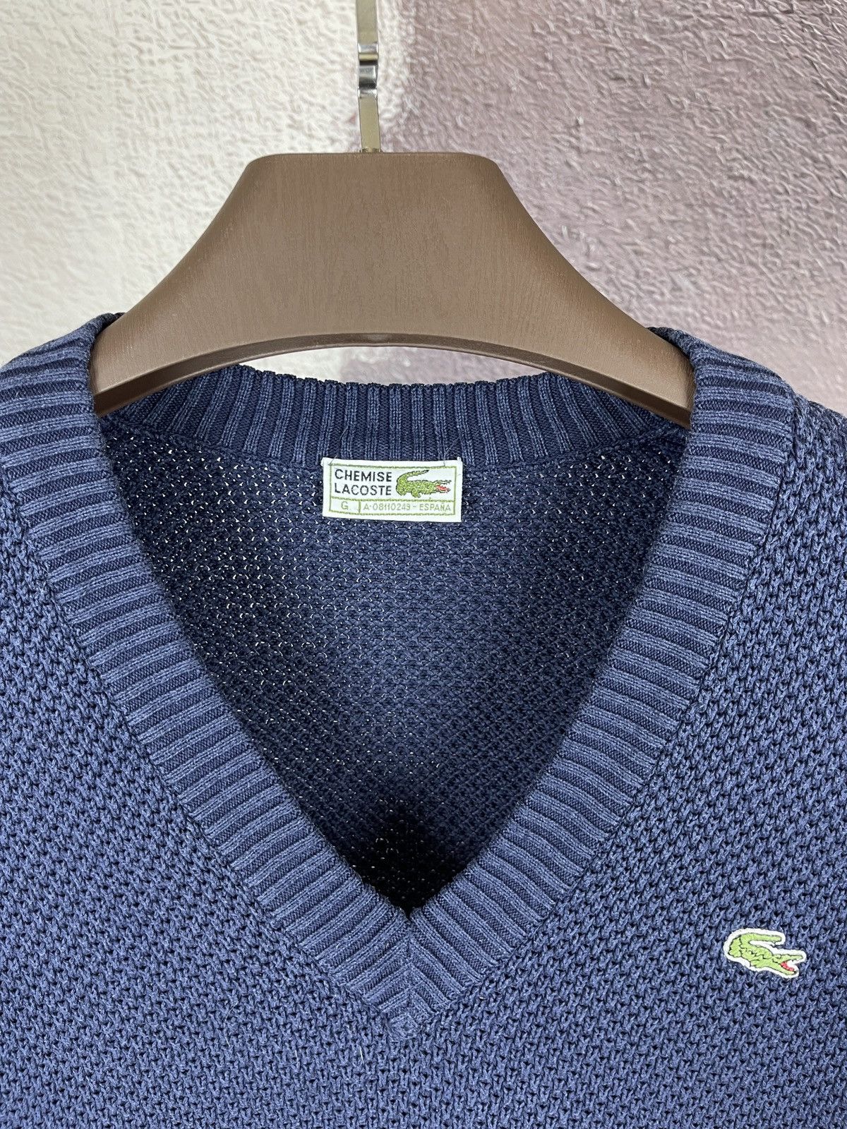 Lacoste × Vintage Chemise Lacoste vintage 90s made in Spain blue sweater Size US L / EU 52-54 / 3 - 6 Thumbnail