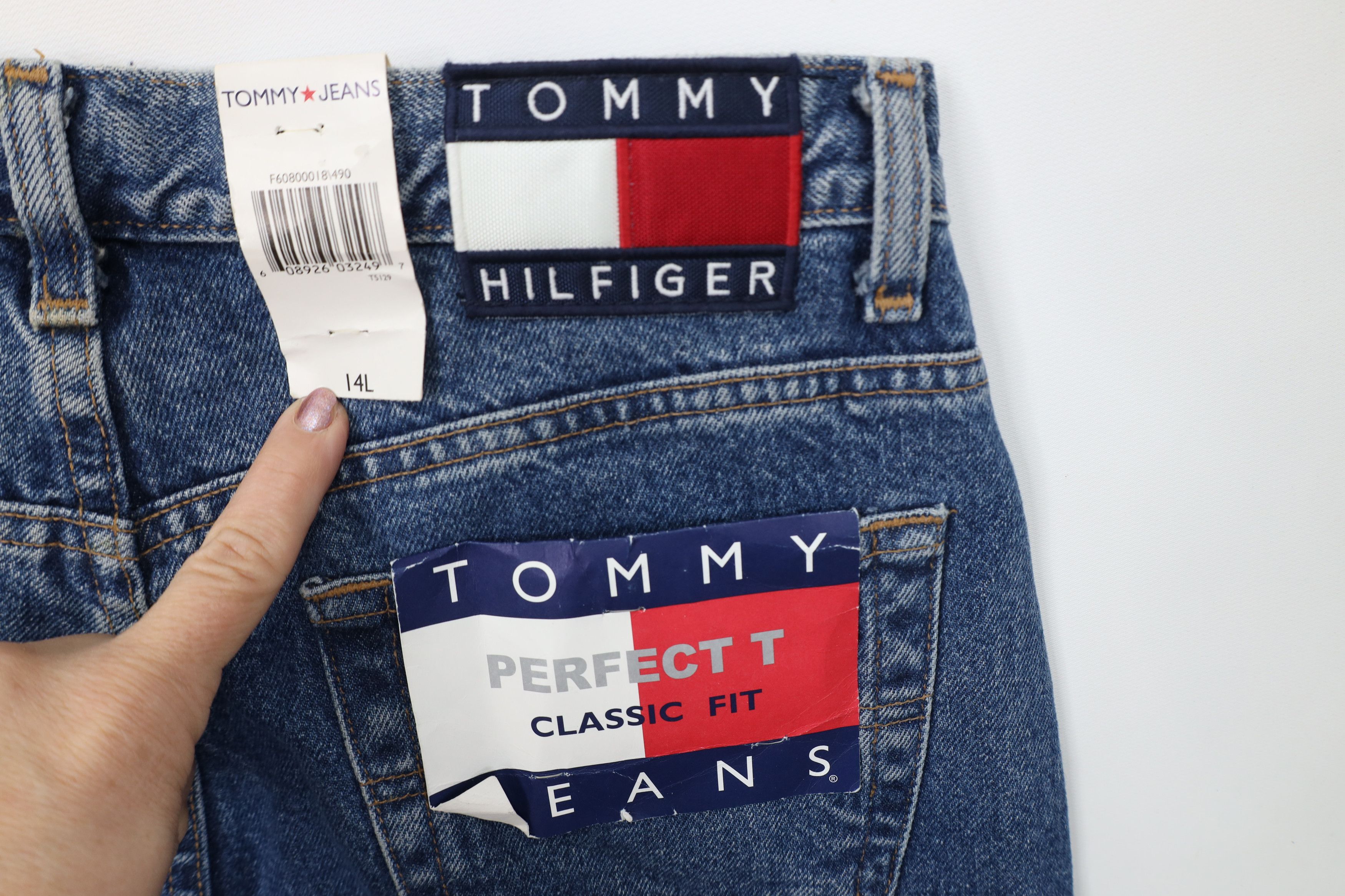 Tommy Hilfiger Deadstock Vintage 90s Tommy Hilfiger Fit Denim Jeans Blue Size 36" / US 14 / IT 50 - 12 Thumbnail