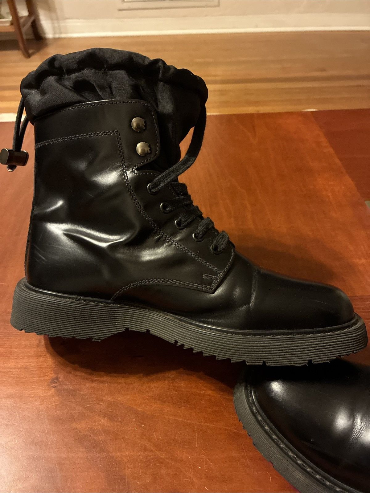 Prada Prada Waterproof Black Leather Combat Boots EU40/UK6/US7 Size US 7 / EU 40 - 8 Thumbnail