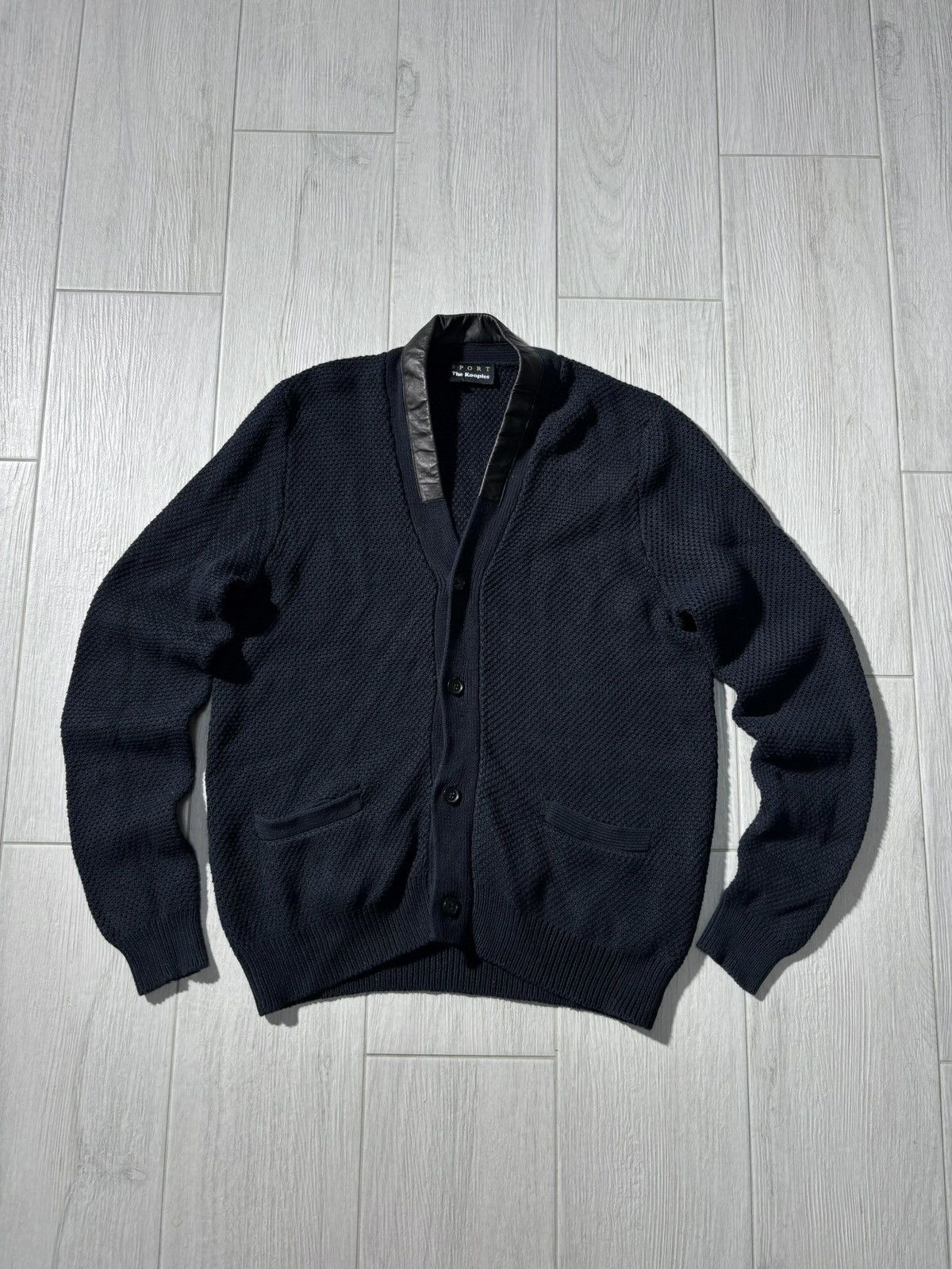 The Kooples The Kooples Cardigan Sweater Knitted Cotton Leather Neck Size US M / EU 48-50 / 2 - 1 Thumbnail