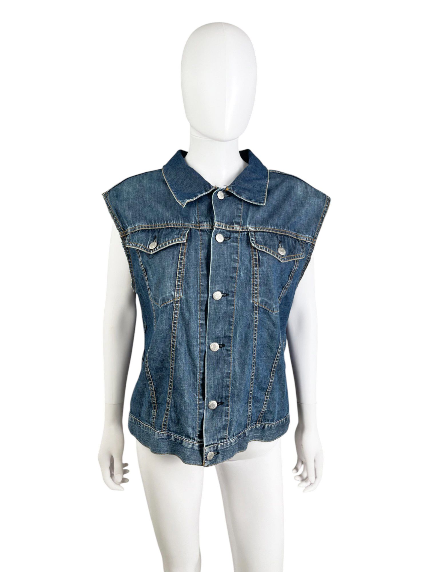 Helmut Lang Denim Blue Gilet Size US L / EU 52-54 / 3 - 1 Thumbnail