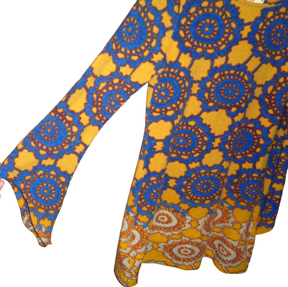 Other Aryeh Yellow Blue Knit Shirt Sweater Tunic Top Sz S Boho Size S / US 4 / IT 40 - 3 Thumbnail