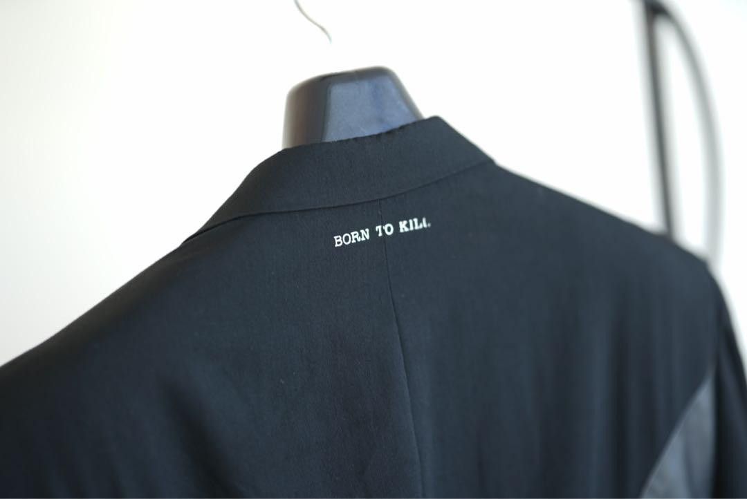 Yohji Yamamoto POUR HOMME 09ss archive Leather switching message jacket Size US XL / EU 56 / 4 - 5 Thumbnail
