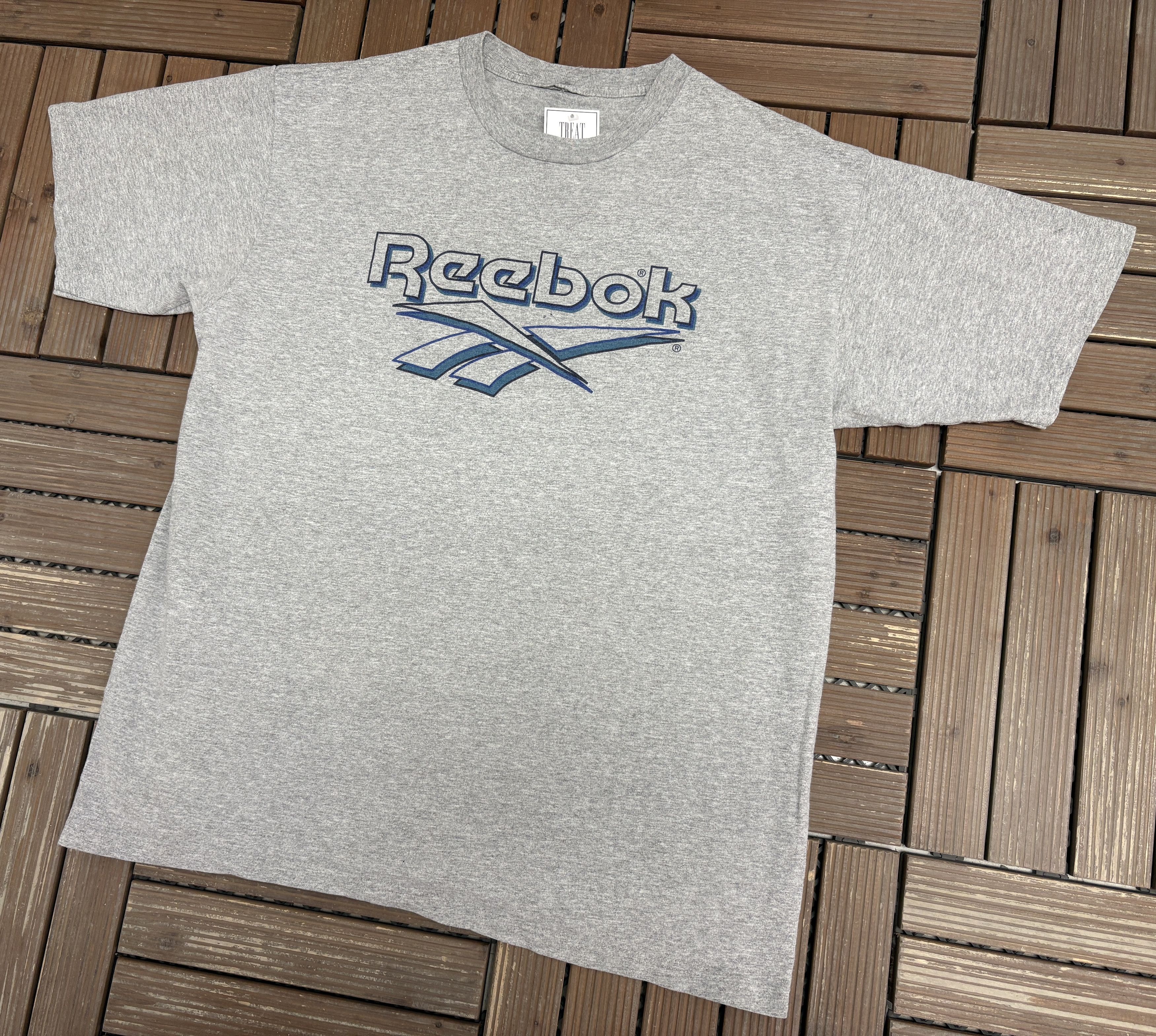 Vintage Reebok Logo Vintage Grey T-Shirt Tee Size US XL / EU 56 / 4 - 2 Thumbnail