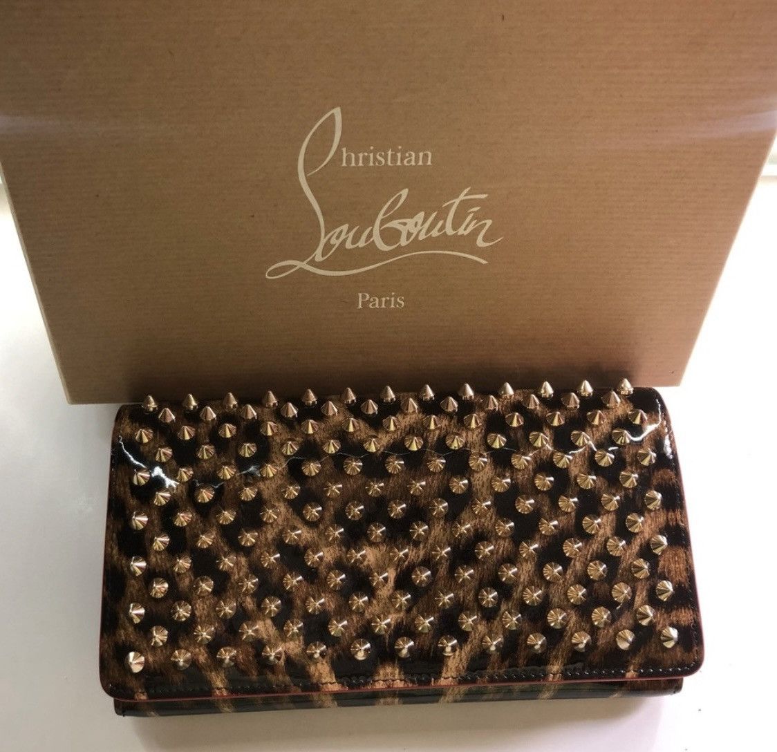 Christian Louboutin Macaron Leopard Panettone Studded Wallet Wristlet Clutch Size ONE SIZE - 11 Thumbnail