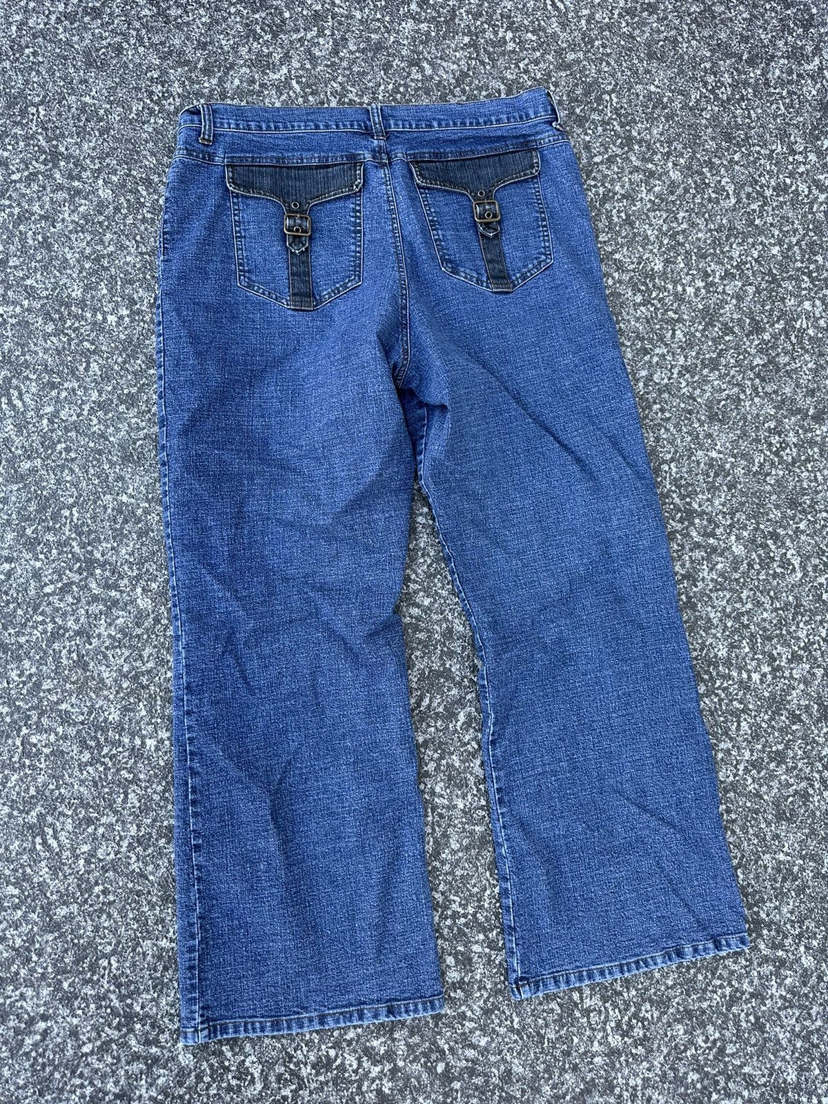 B.U.M Equipment × Vintage Vintage 90s Bum Equipment Denim Buckle Strap Jeans USA Baggy Size 34" / US 12 / IT 48 - 4 Thumbnail