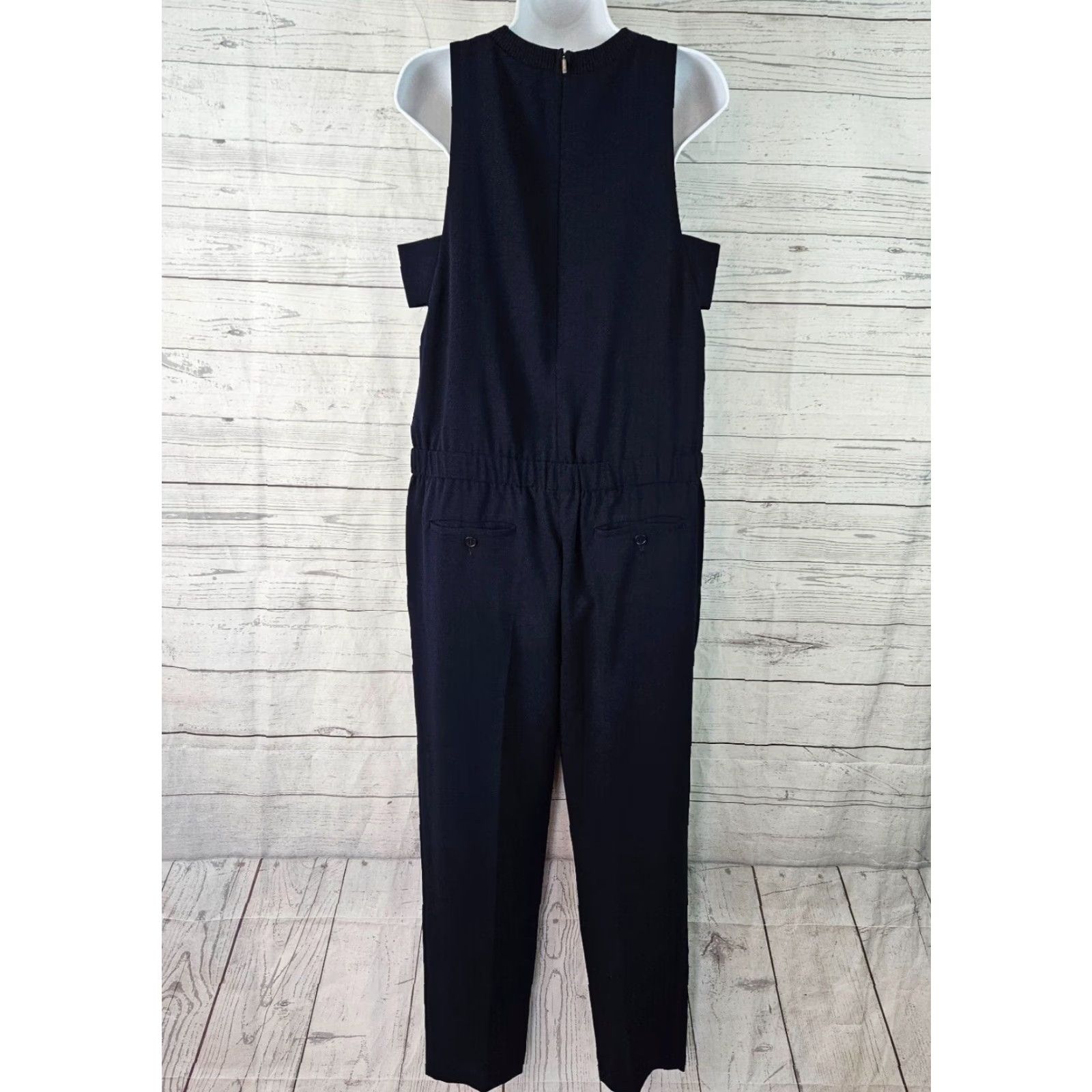Trina Turk Trina Turk Jumpsuit Womens Size 10 Solid Blue Sleeveless Cutouts One-Piece Fashion Size 32" / US 10 / IT 46 - 4 Thumbnail
