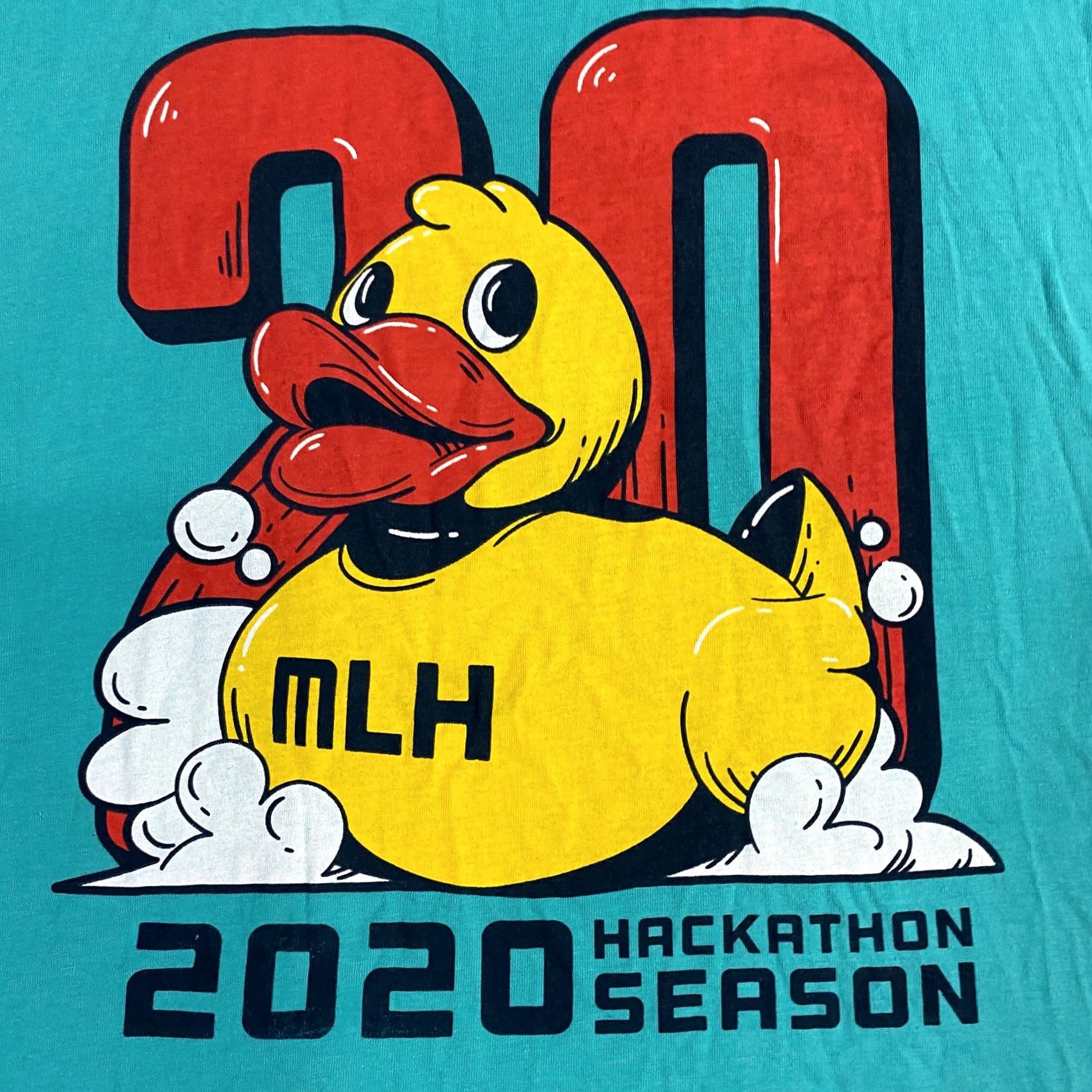 Vintage Rubber Duck MLH Major League Hackathon T-shirt S Blue Unisex Adults 2020 Official Teal Short Sleeve Mens Womens Girls Boys Size US S / EU 44-46 / 1 - 2 Thumbnail
