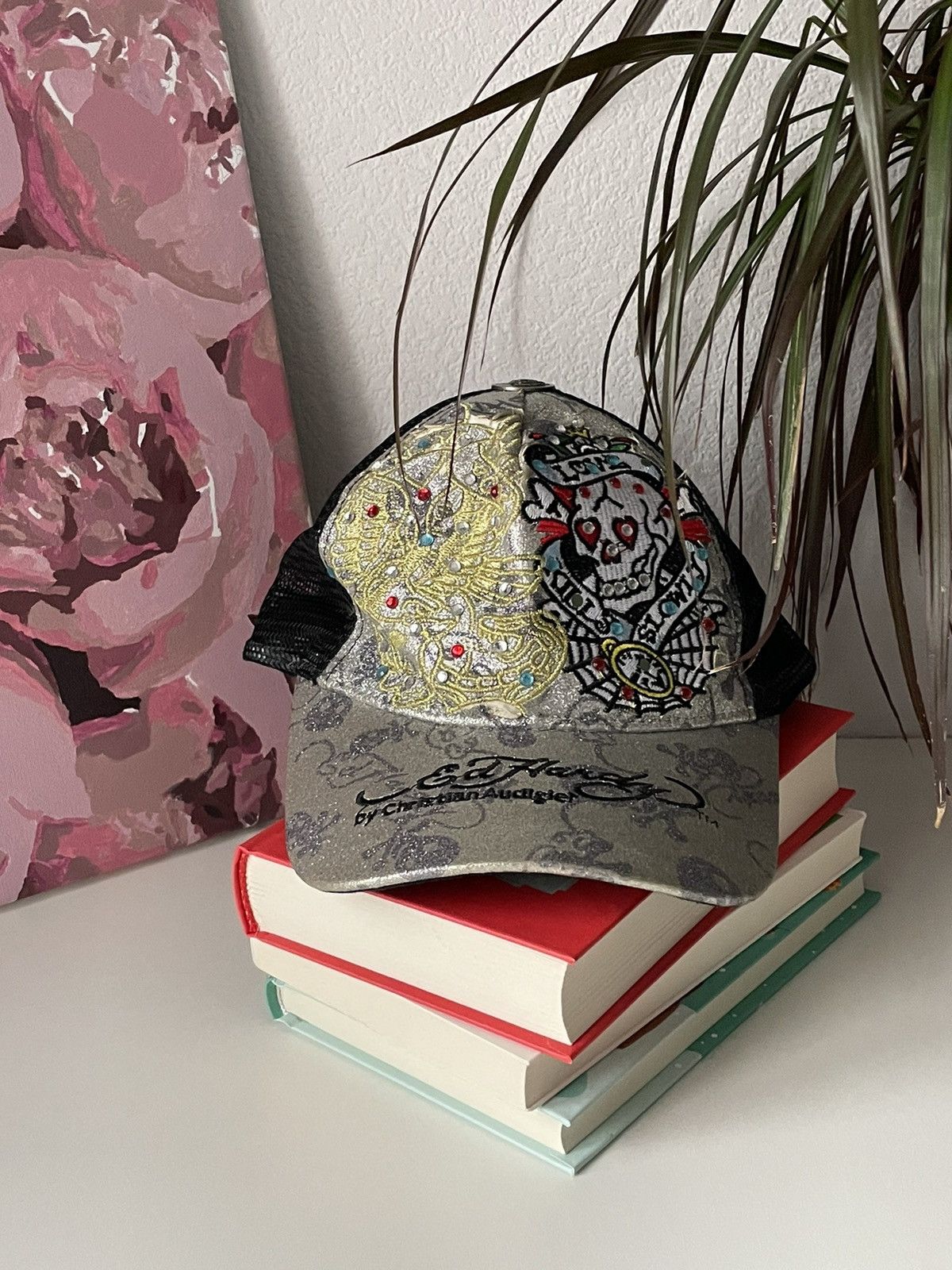 Christian Audigier × Ed Hardy × Japanese Brand Vintage Ed Hardy By Christian Audigier Cap Y2K Hat VERY RARE Size ONE SIZE - 4 Thumbnail