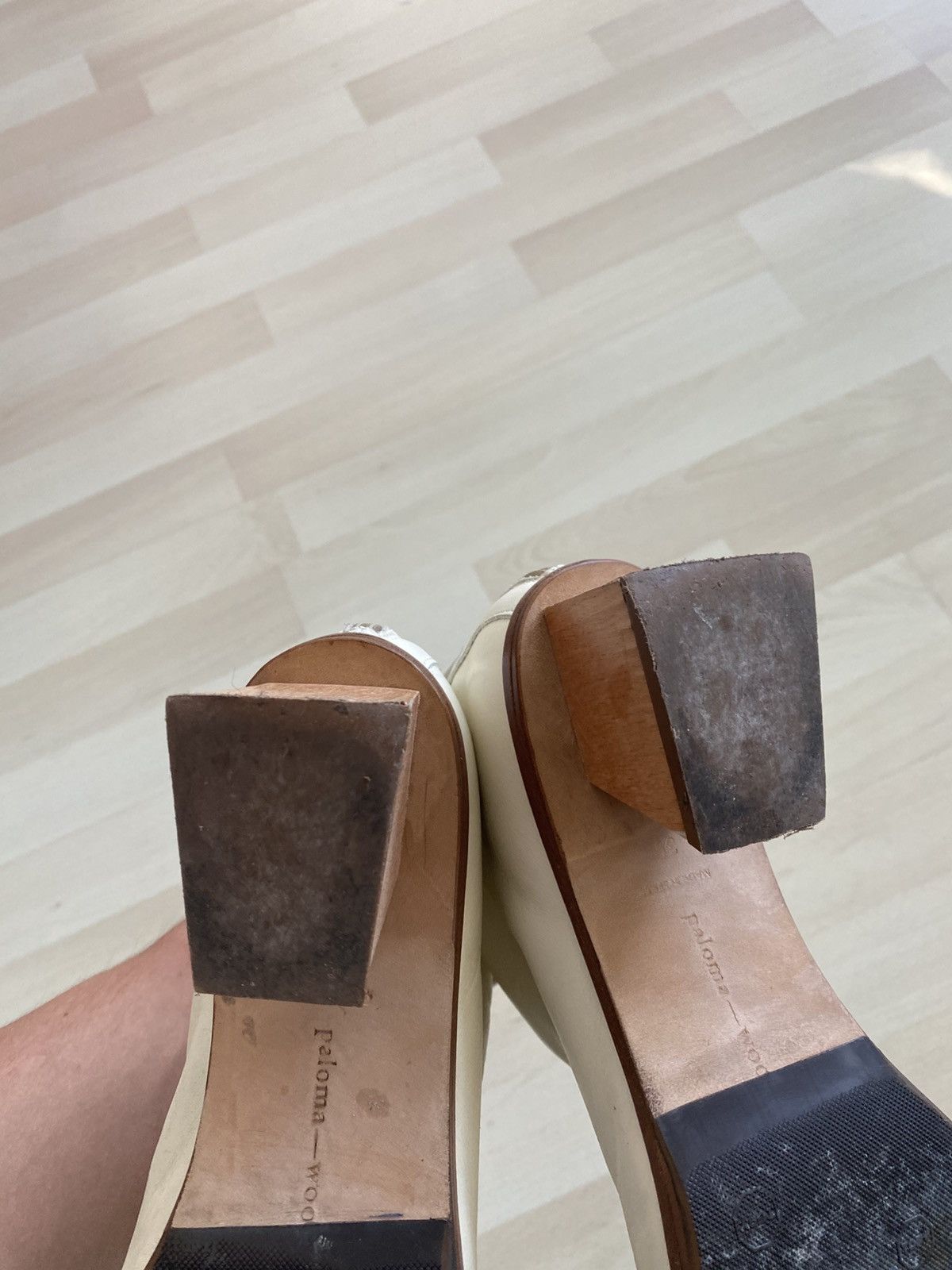 Paloma Wool Paloma Wool Leather Wood Heel Back Full Zip Shoes Size US 9 / IT 39 - 11 Thumbnail