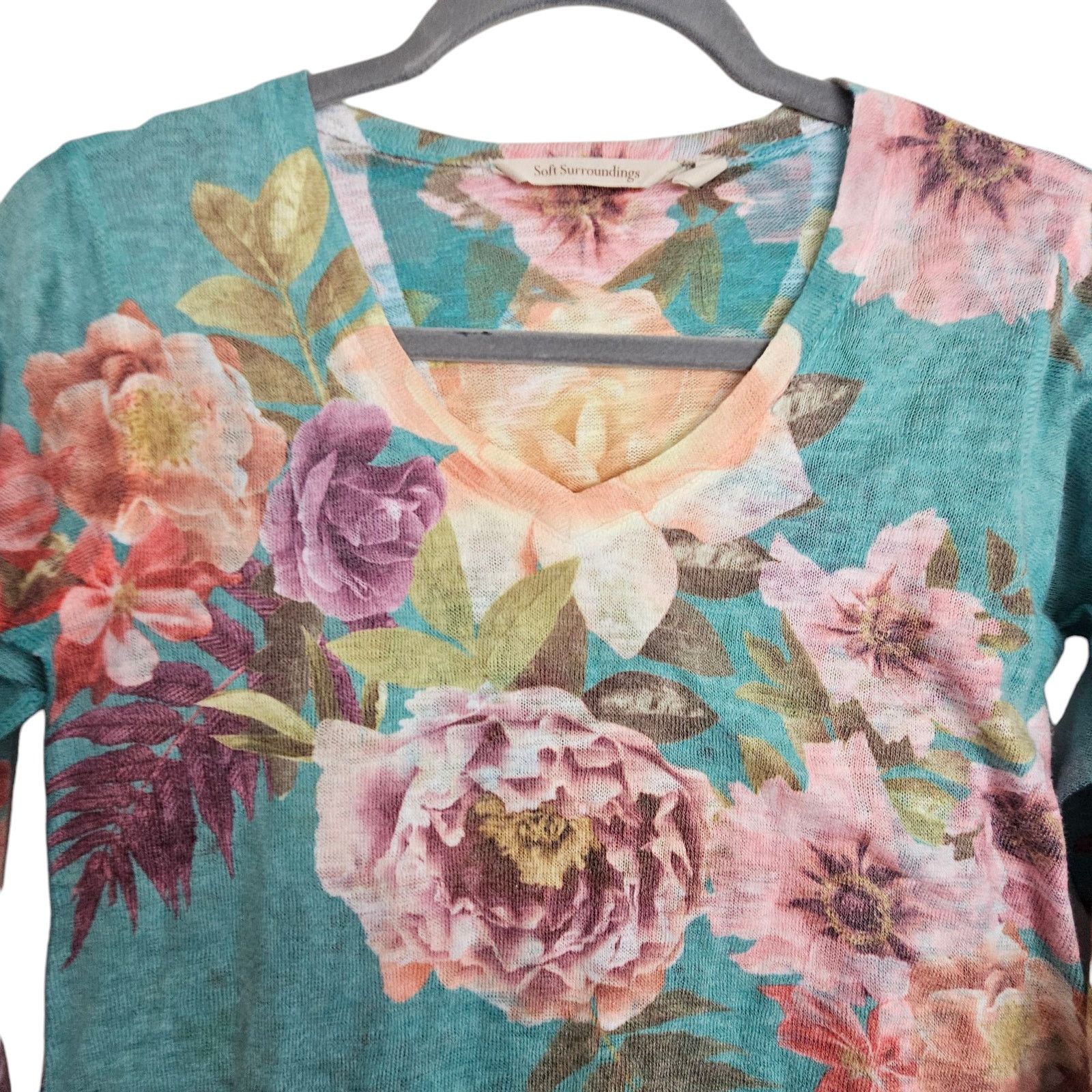 Soft Surroundings Soft Surroundings Womens Floral Sweater PXS Coastal Grandma Size XS / US 0-2 / IT 36-38 - 5 Thumbnail