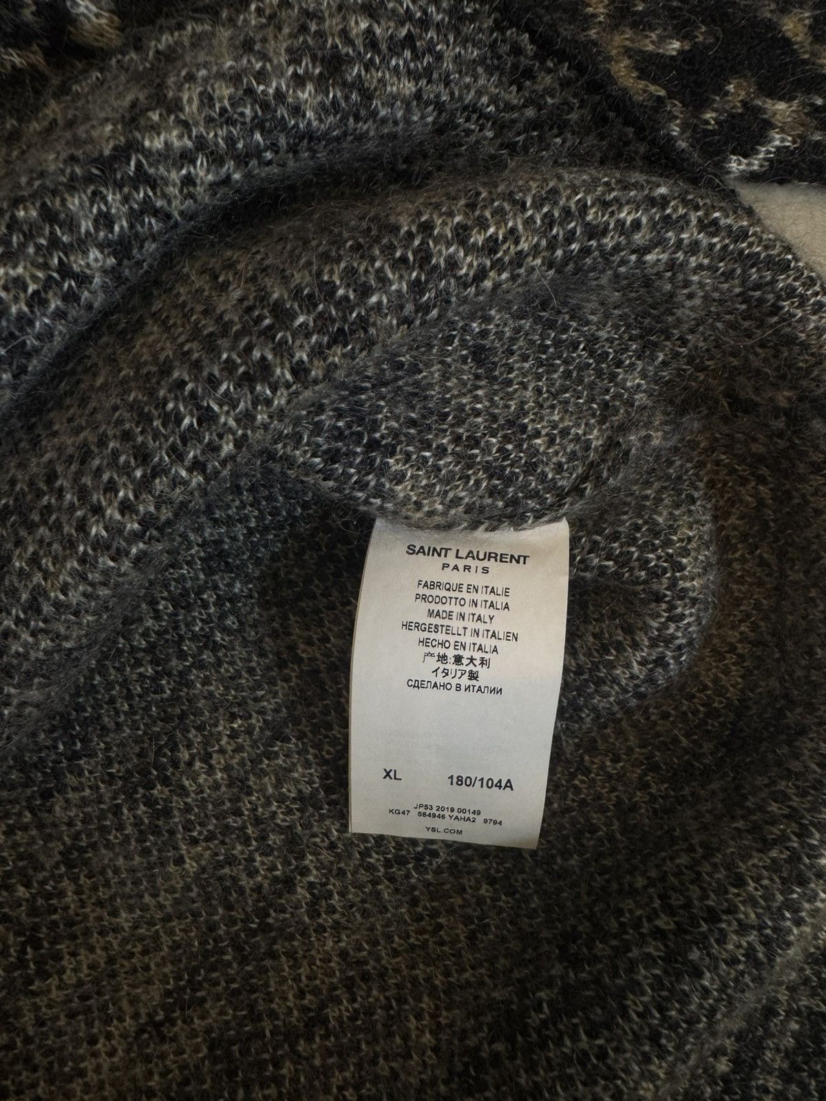 Saint Laurent Paris Saint Laurent Paris Leopard Mohair Knit Sweater Size US L / EU 52-54 / 3 - 6 Thumbnail