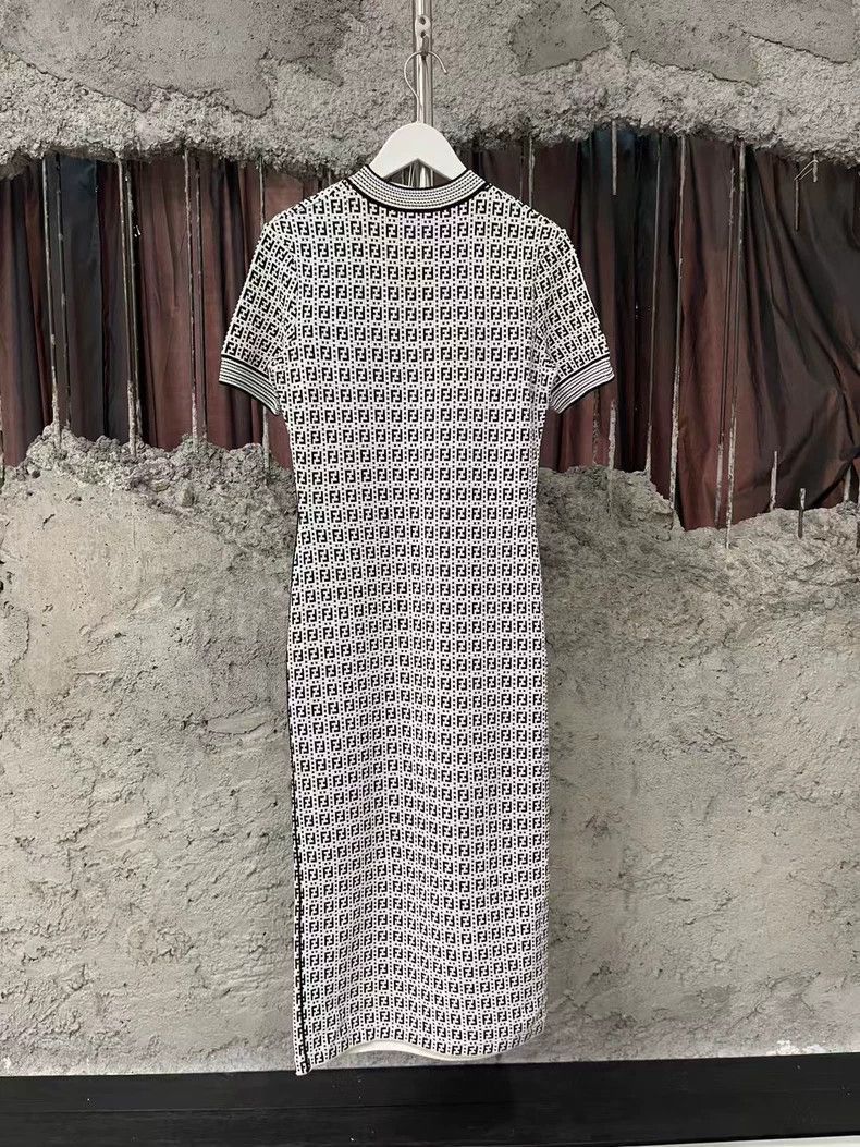 Fendi Fendi Gray Short Sleeve Knit Dress Size US 42 / EU 58 - 2 Thumbnail