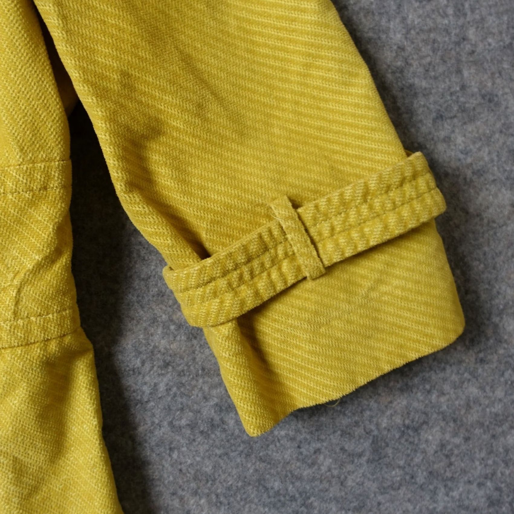 Anthropologie Elevenses Jacket Mens 4 Yellow Trench Coat Corduroy VTG Pattern Solid Long Sleeve Button Zip Casual Travel All Seasons Pockets 90s Classic Size S / US 4 / IT 40 - 4 Thumbnail