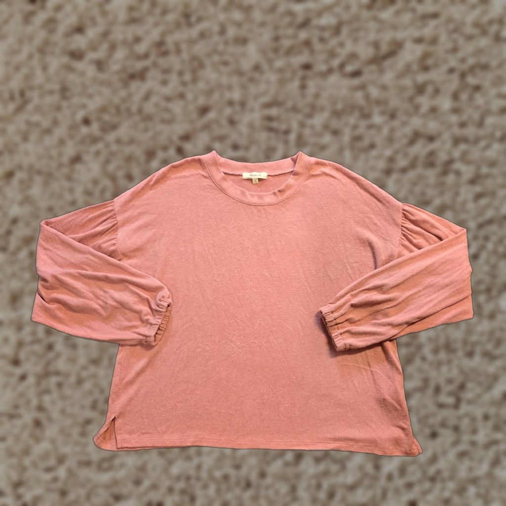 Madewell Madewell Top Womens Size Medium Pink Crew Neck Fuzzy Soft Long Sleeve Casual Blouse Knit Viscose Shirt Size M / US 6-8 / IT 42-44 - 1 Thumbnail