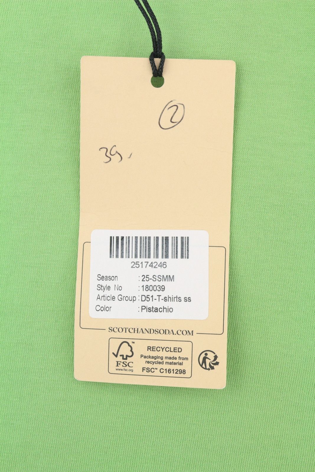 Scotch & Soda M Green Cotton Oversized Crew Neck T-Shirt 88581 Size US M / EU 48-50 / 2 - 5 Thumbnail