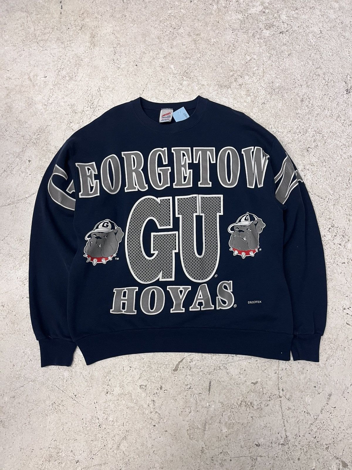 Vintage Vintage navy blue georgetown sweatshirt Size US L / EU 52-54 / 3 - 2 Thumbnail