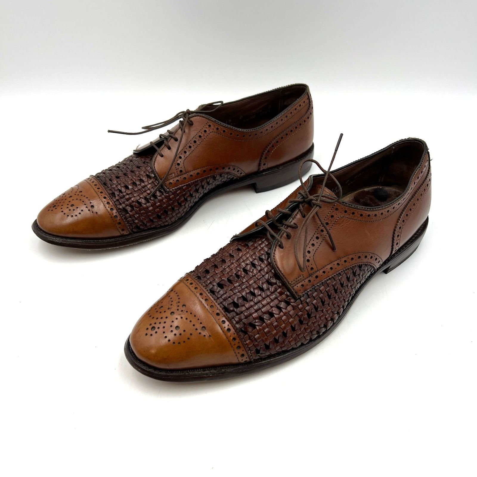 Allen Edmonds Allen Edmonds Sanford Leather Lace Ups In Oak Brown Size US 12 / EU 45 - 13 Thumbnail