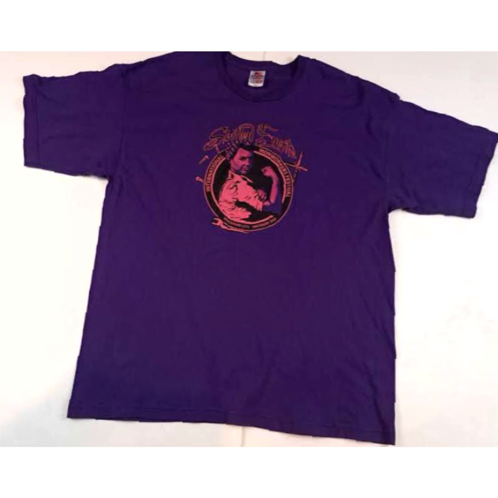 Vintage International Steel Workers Mackinac Island T-Shirt Bayside USA 2XL Purple Mens Size US XXL / EU 58 / 5 - 2 Thumbnail
