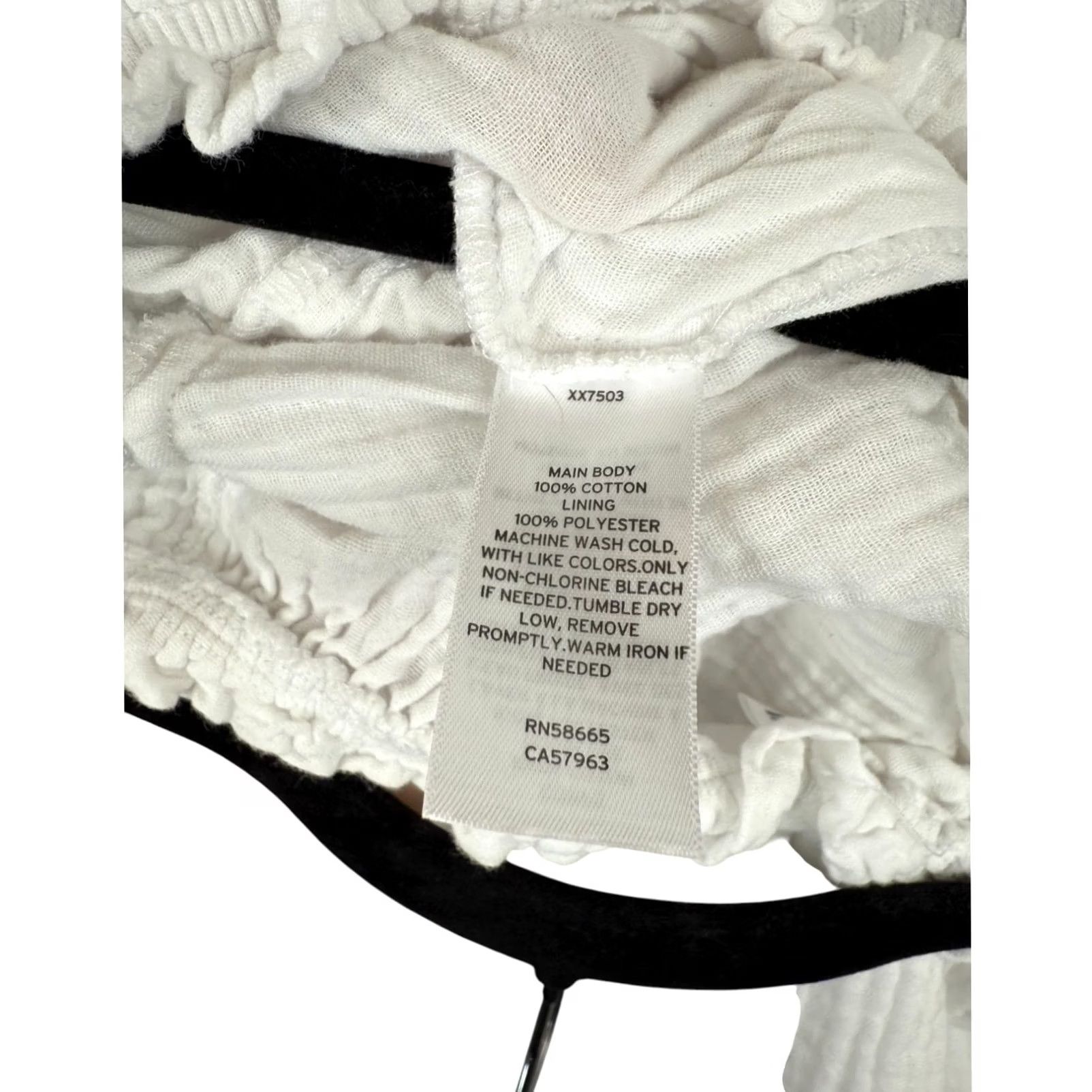 Vintage BP White Ruffle Waist Tie Romper - Large - 100% Cotton - One-Piece - Women Size 36" / US 14 / IT 50 - 4 Thumbnail
