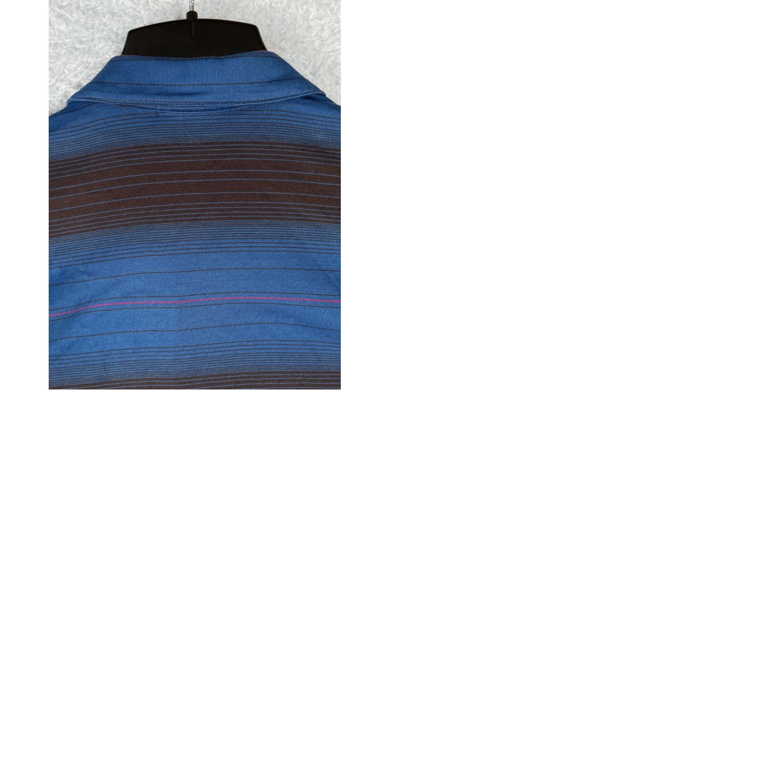Nike Nike Polo Shirt Mens Regular Blue Stripe Golf Dri-Fit Tiger Woods Collection Button Collar Short Sleeve 100% Polyester Athletic Sports Size US L / EU 52-54 / 3 - 9 Thumbnail
