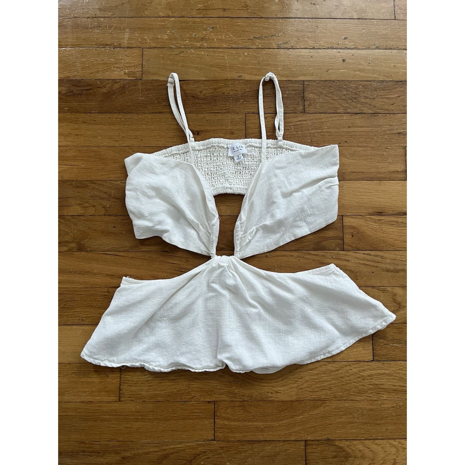 Prototypes Le Lis Cut Out Spaghetti Y2K Linen Blend Top S A001470 Size S / US 4 / IT 40 - 2 Thumbnail