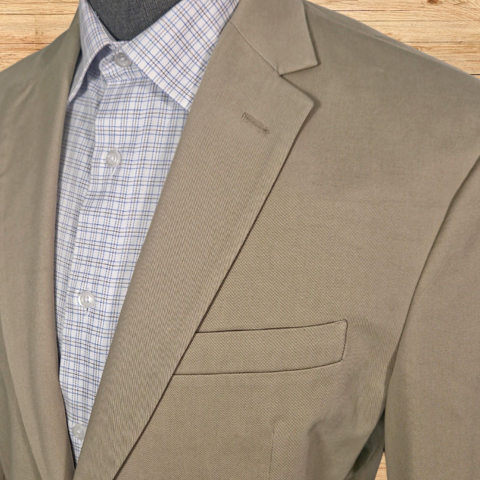 Brooks Brothers Brooks Brothers Tessuti Sondrio Cotton Blazer Mens 42R Tan Size 42R - 3 Thumbnail