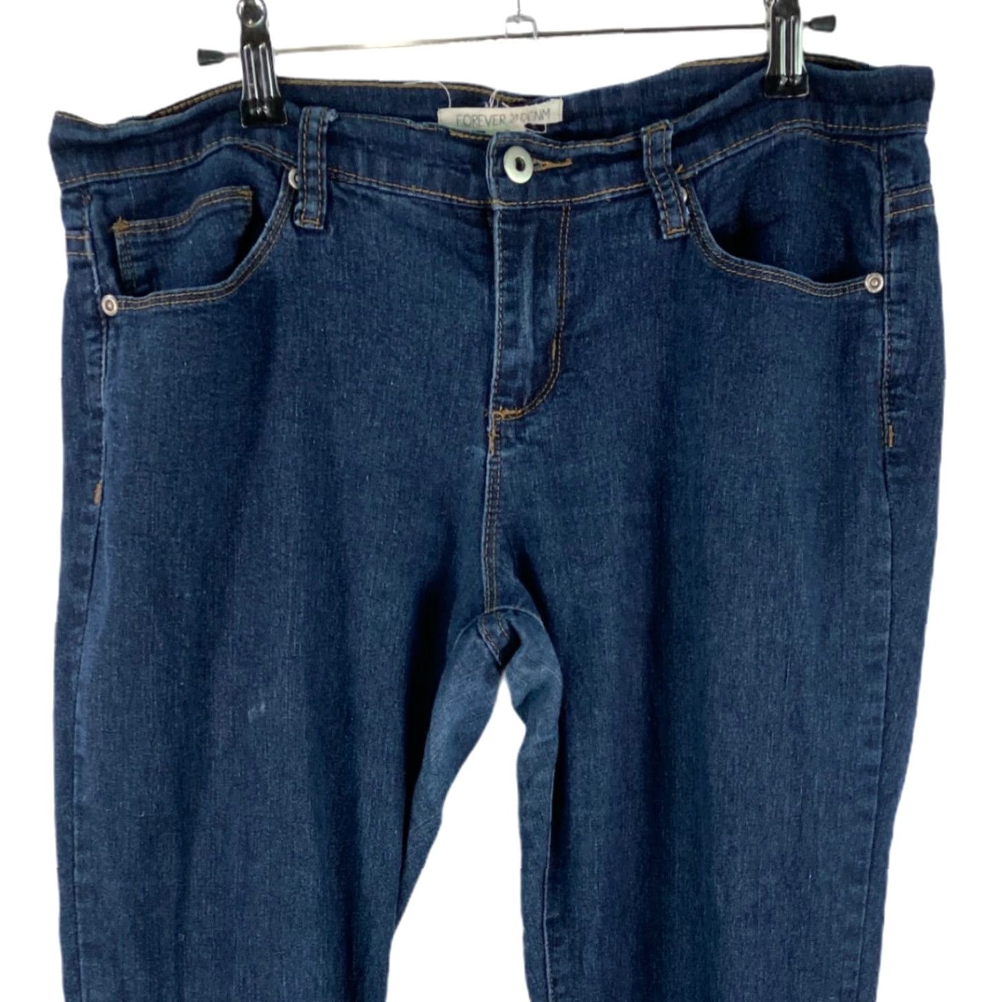 Forever 21 Forever 21 Jeans Womens Mid Rise Skinny Blue Denim Size 30 29.5 in Inseam Regular Long Length 5 Pocket Cuff 34 in Waist Size 30" / US 8 / IT 44 - 3 Thumbnail