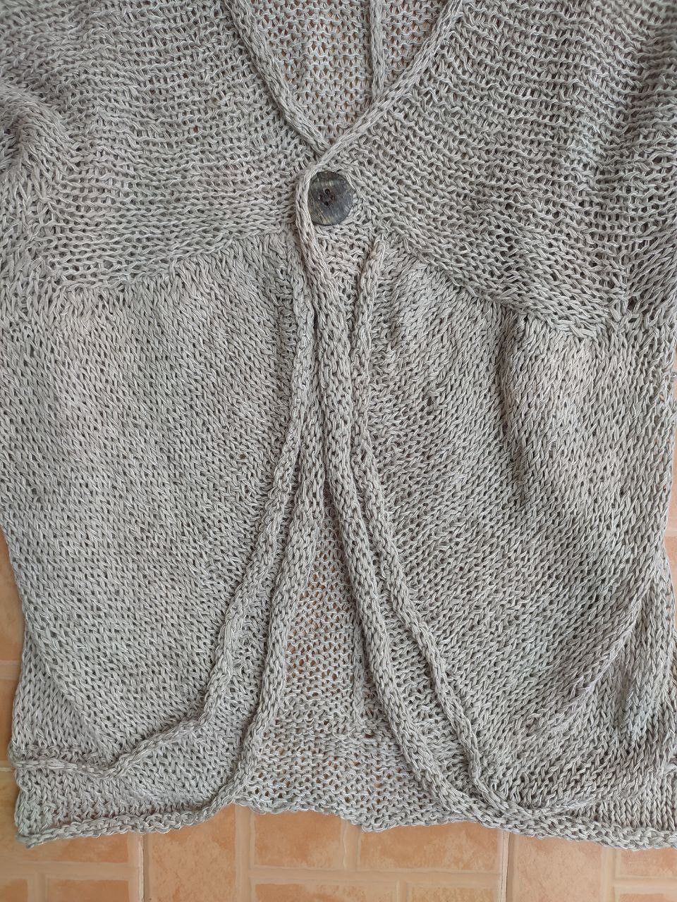 Issey Miyake PLANTATION CROCHET KNIT CARDIGAN BEIGE SIZE M Size M / US 6-8 / IT 42-44 - 3 Thumbnail