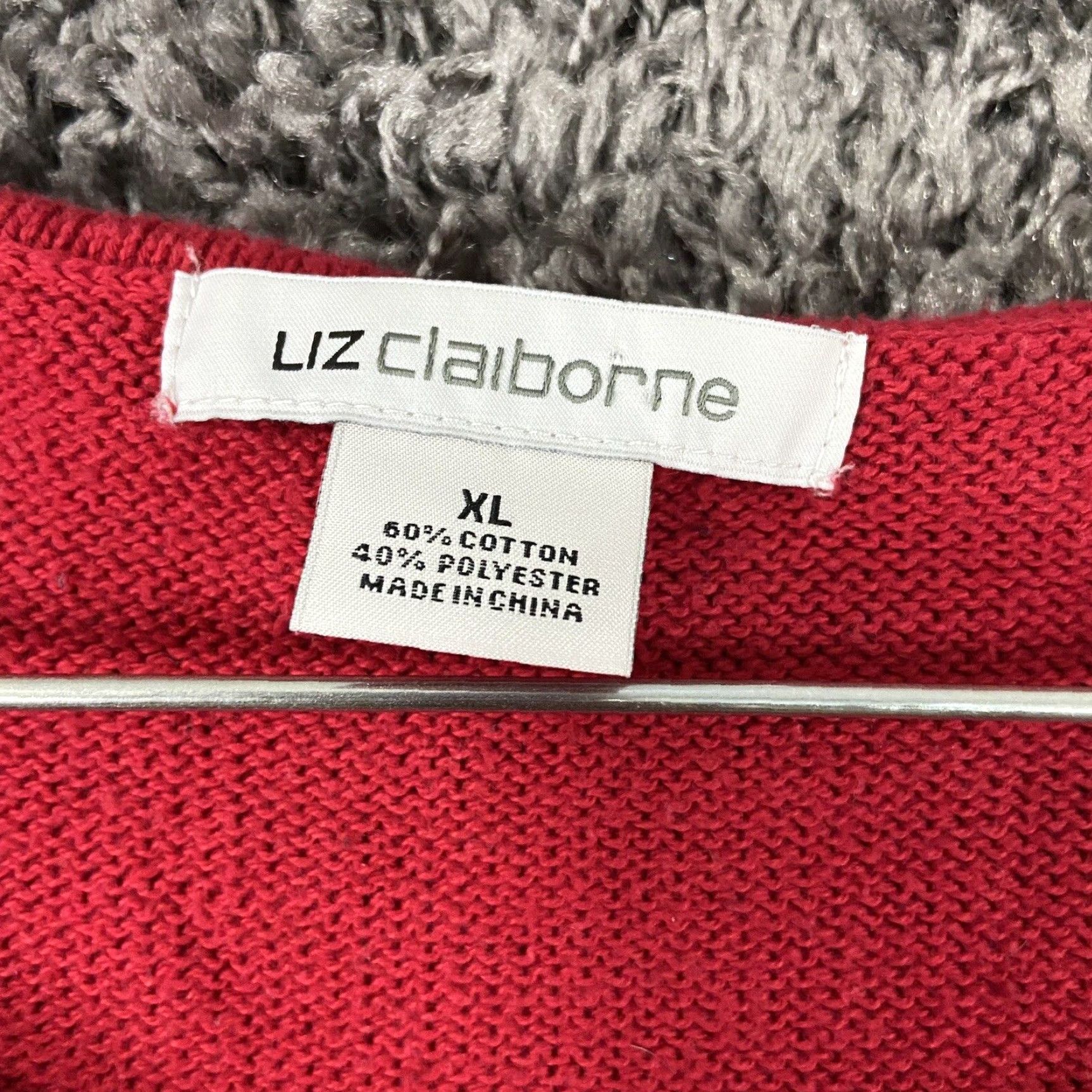 Liz Claiborne Liz Claiborne Women's Striped Long Sleeve Sweater Black Red XL Size XL / US 12-14 / IT 48-50 - 7 Thumbnail