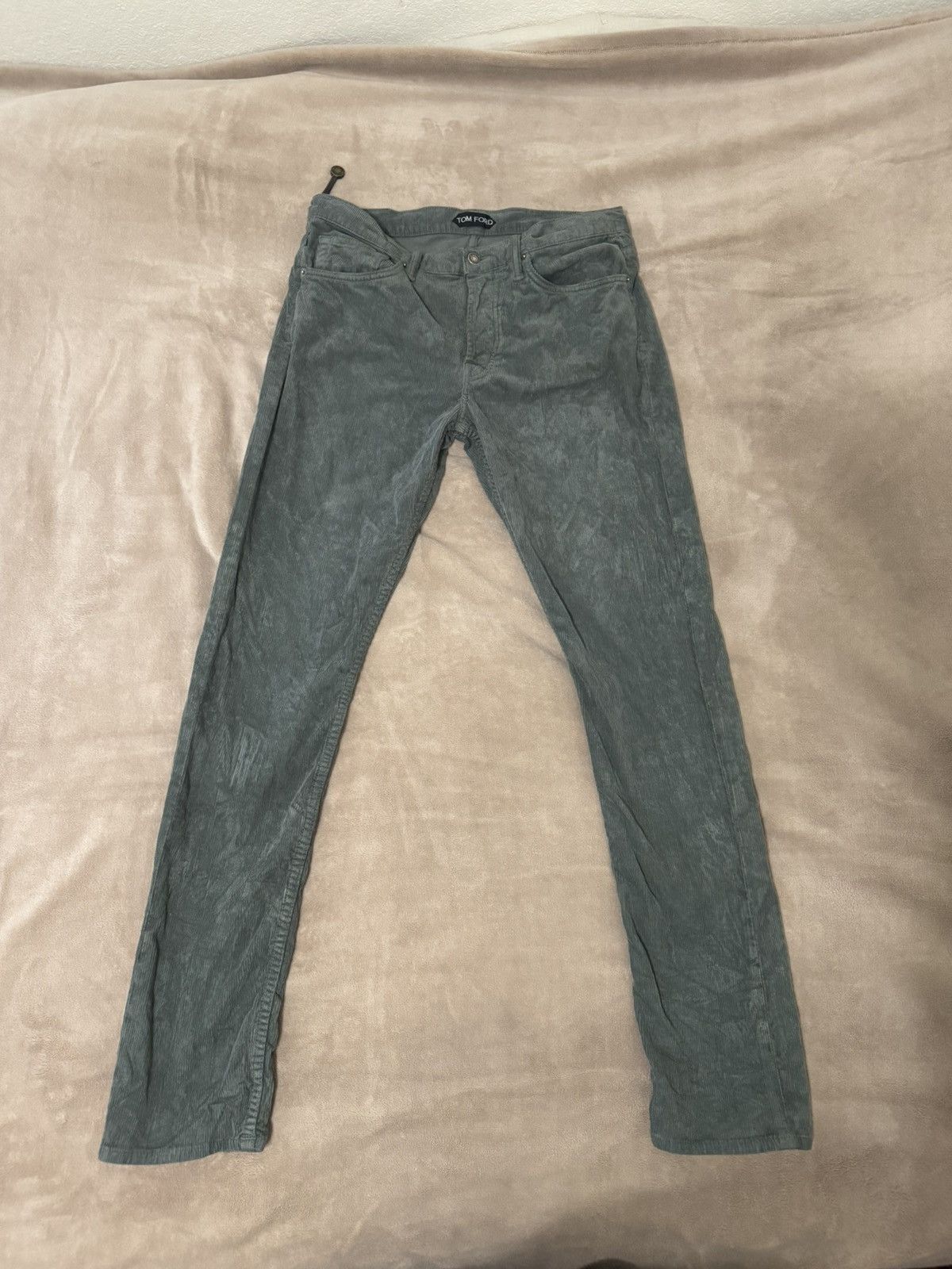 Tom Ford Mr Porter Olive Green Tom Ford Slim Corduroy Pants Size US 34 / EU 50 - 1 Thumbnail