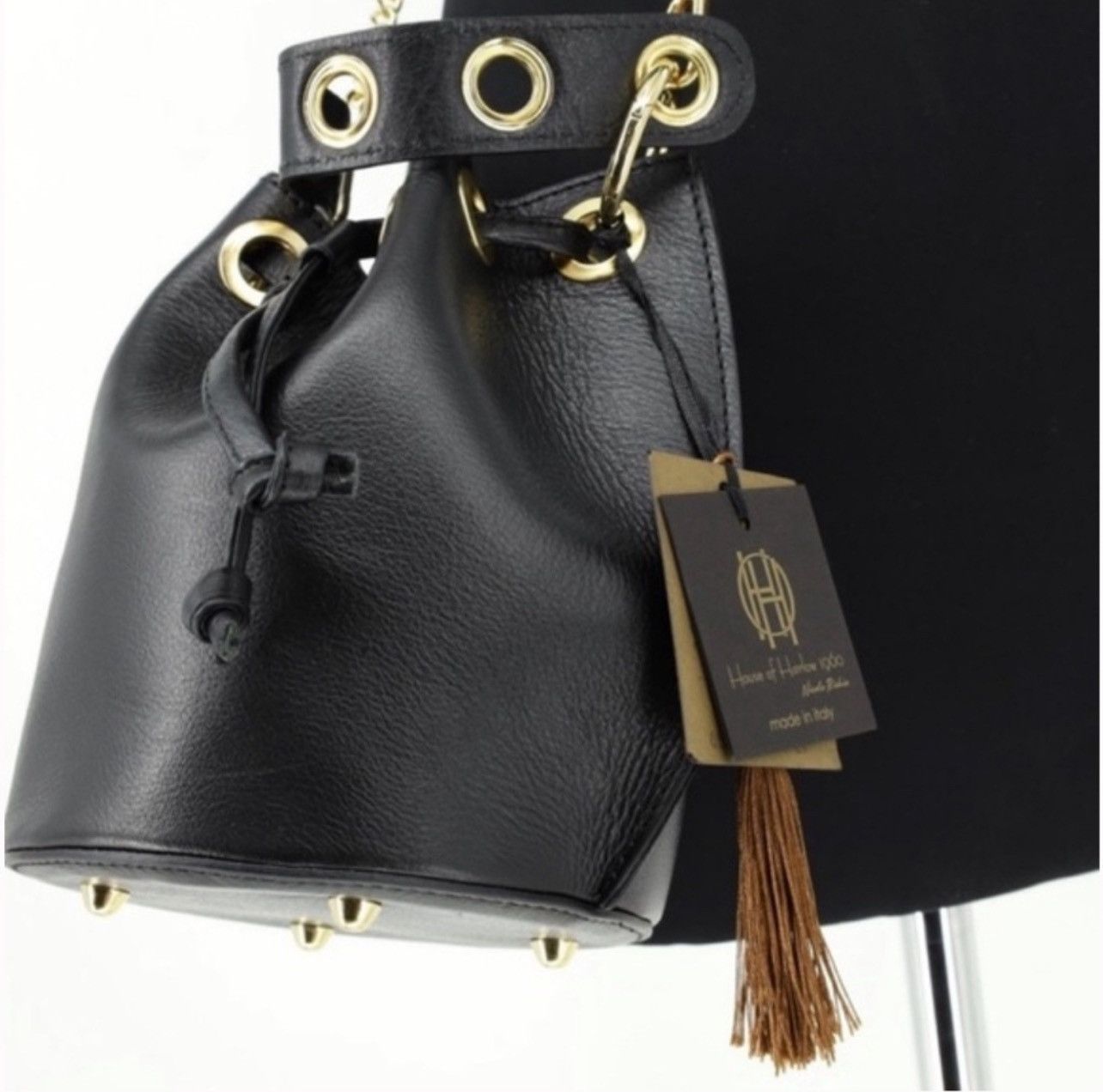 House of Harlow NWT House of Harlow Rare Black Leather Bucket Crossbody Bag Size ONE SIZE - 4 Thumbnail
