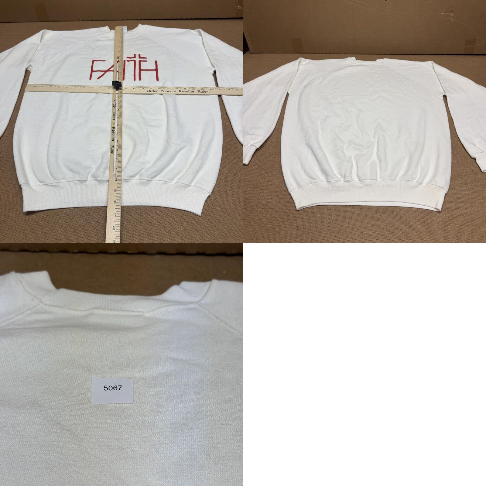 Hanes VINTAGE Hanes Sweatshirt Mens XL White Faith Christian Graphic Pullover USA Size US XL / EU 56 / 4 - 8 Thumbnail