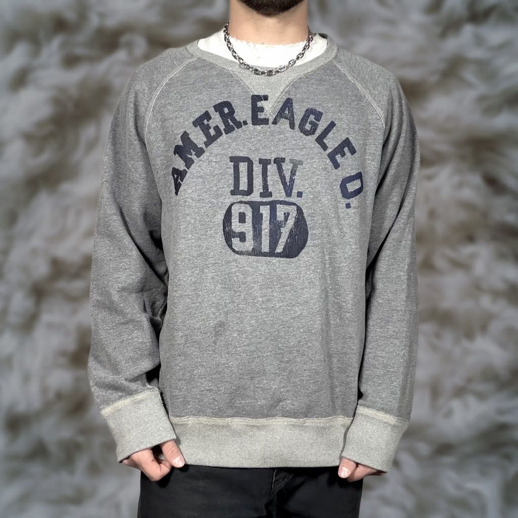 American Eagle Outfitters VINTAGE American Eagle Sweatshirt Mens XL Gray Fleece Pullover Crew Neck Graphic Print Repel 2000s Y2K Size US XL / EU 56 / 4 - 1 Thumbnail