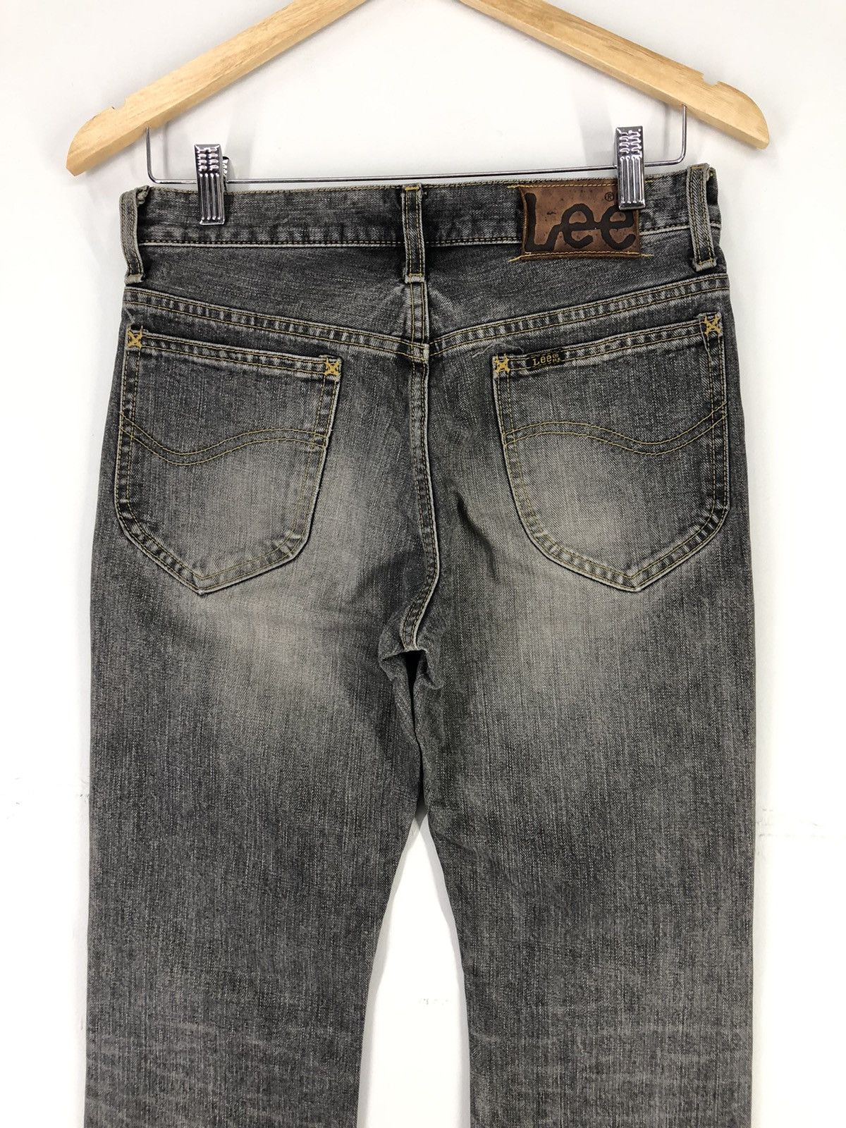Lee Vintage Lee Distressed Flare Bootcut Faded Black Jeans Size US 28 / EU 44 - 15 Thumbnail