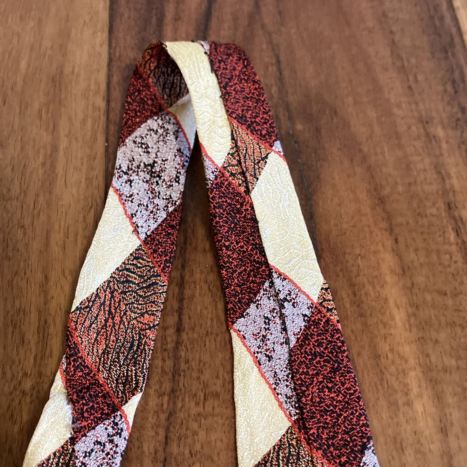 Handmade 1930s Necktie Checkered Swing Tie Art Deco Single Stitch Size ONE SIZE - 20 Thumbnail