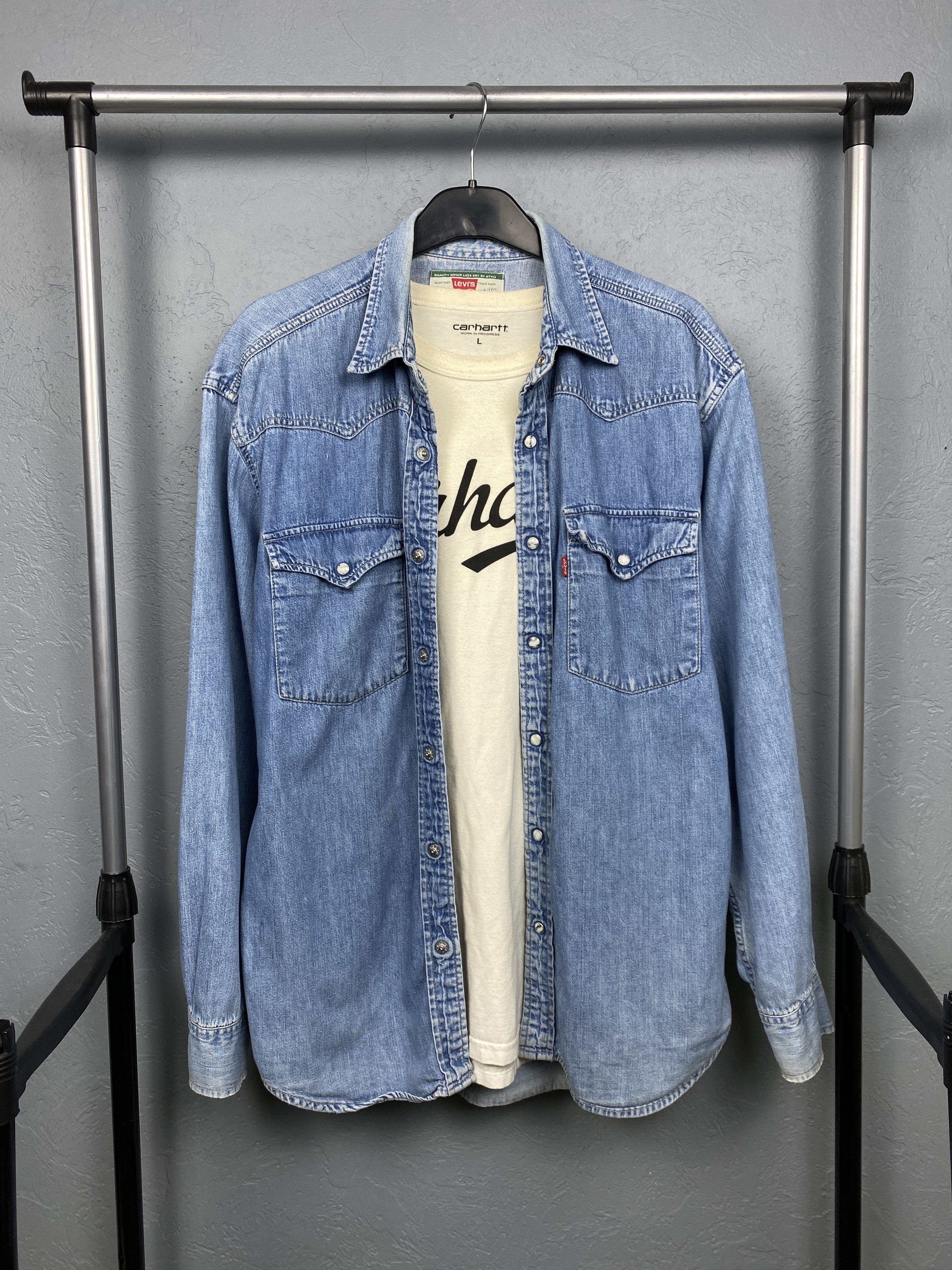 Levi's × Levi's Vintage Clothing × Vintage Levi's 90s Vintage Mens Denim Shirt Jeans Size US M / EU 48-50 / 2 - 1 Thumbnail