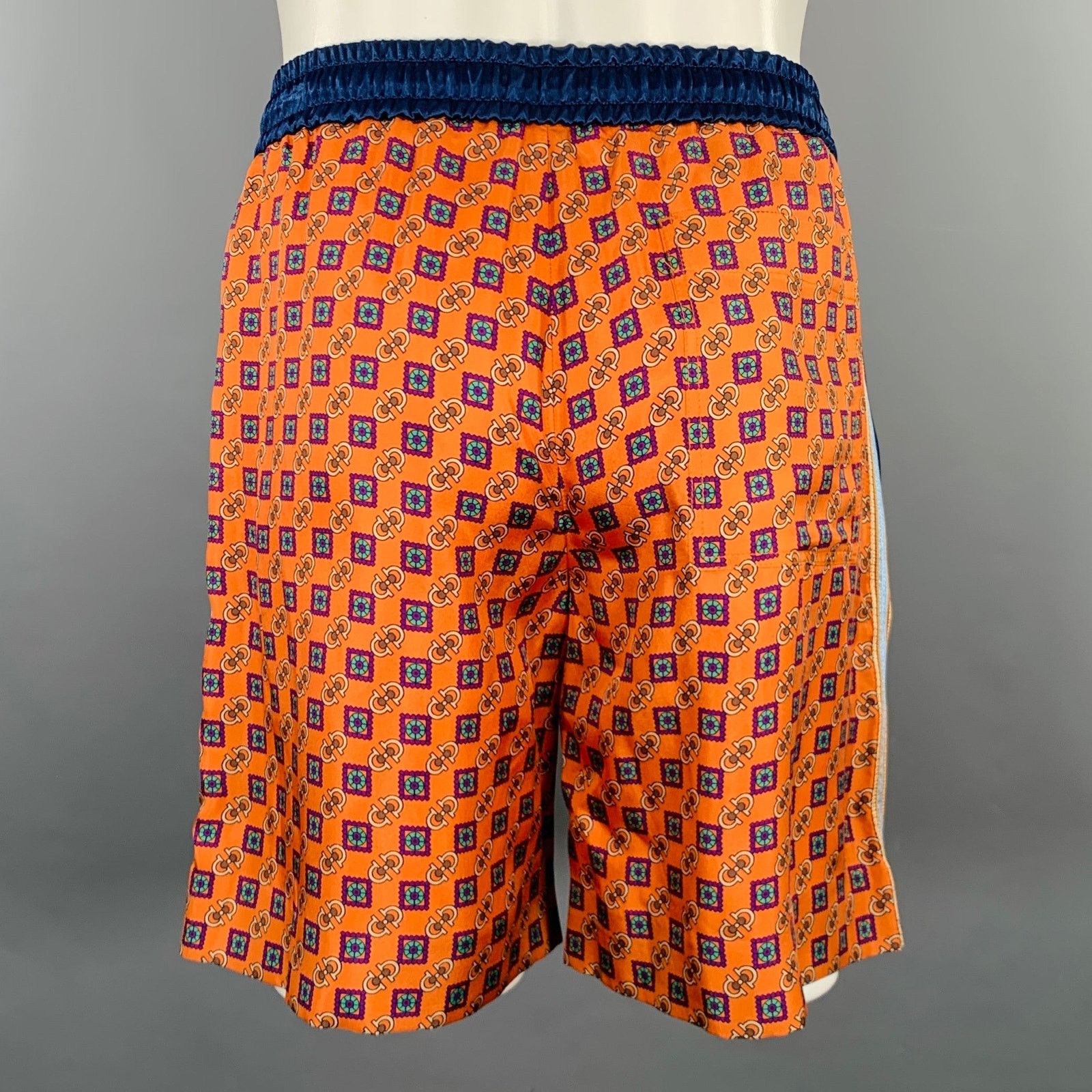 Gucci GUCCI Size 28 Blue Orange Monogram Acetate Joggers Shorts Size US 28 / EU 44 - 3 Thumbnail