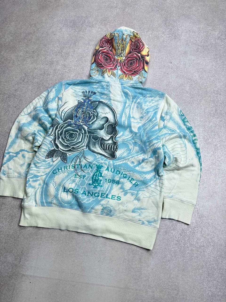 Christian Audigier VINTAGE ED HARDY Y2K CHRISTIAN AUDIGIER RARE HOODIE M Size M / US 6-8 / IT 42-44 - 5 Thumbnail