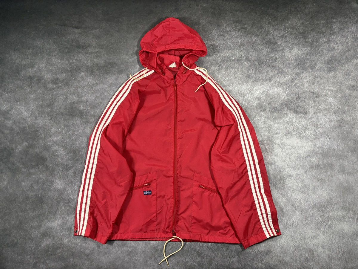 Adidas 1980s Adidas Windbreaker Vintage Track Jacket Hood 3 Stripe Size US M / EU 48-50 / 2 - 15 Thumbnail