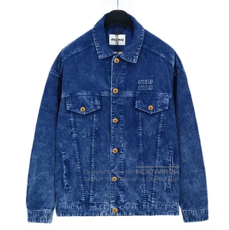 Miu Miu Miu Miu Women's Blue Cotton Jacket . Size M / US 6-8 / IT 42-44 - 1 Thumbnail