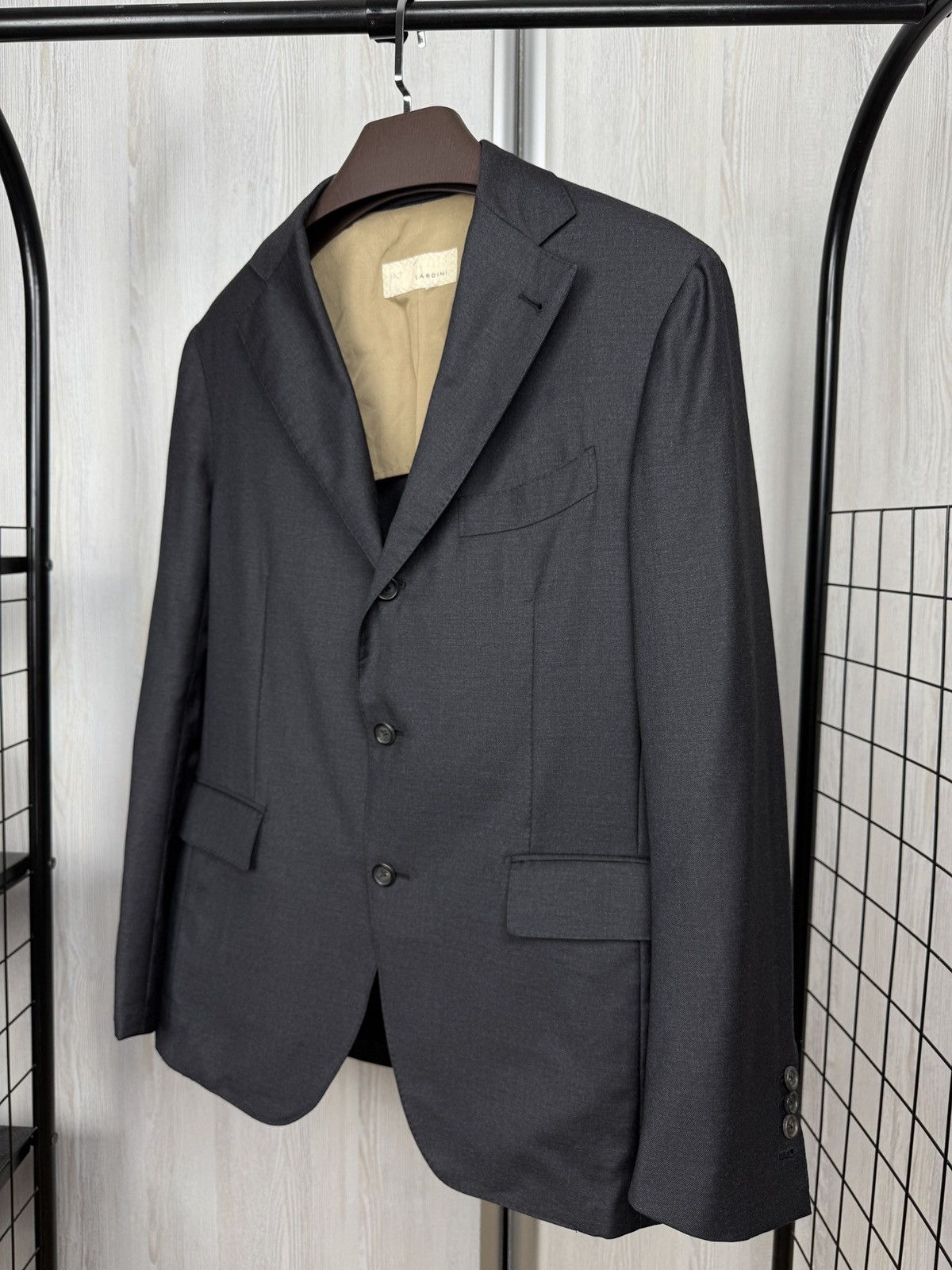 Lardini Lardini Grey Unlined Button wool made in Italy Blazer Size 40R - 6 Thumbnail